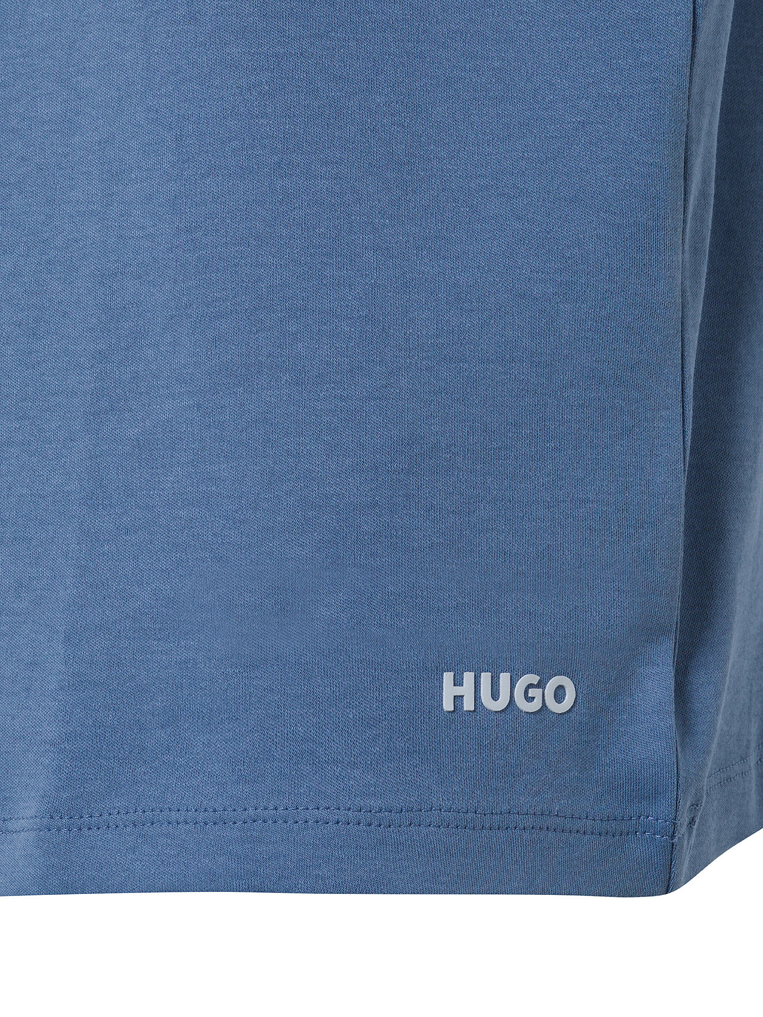 Hugo - T-shirt con stampa logo in cotone, Azzurro, large image number 2
