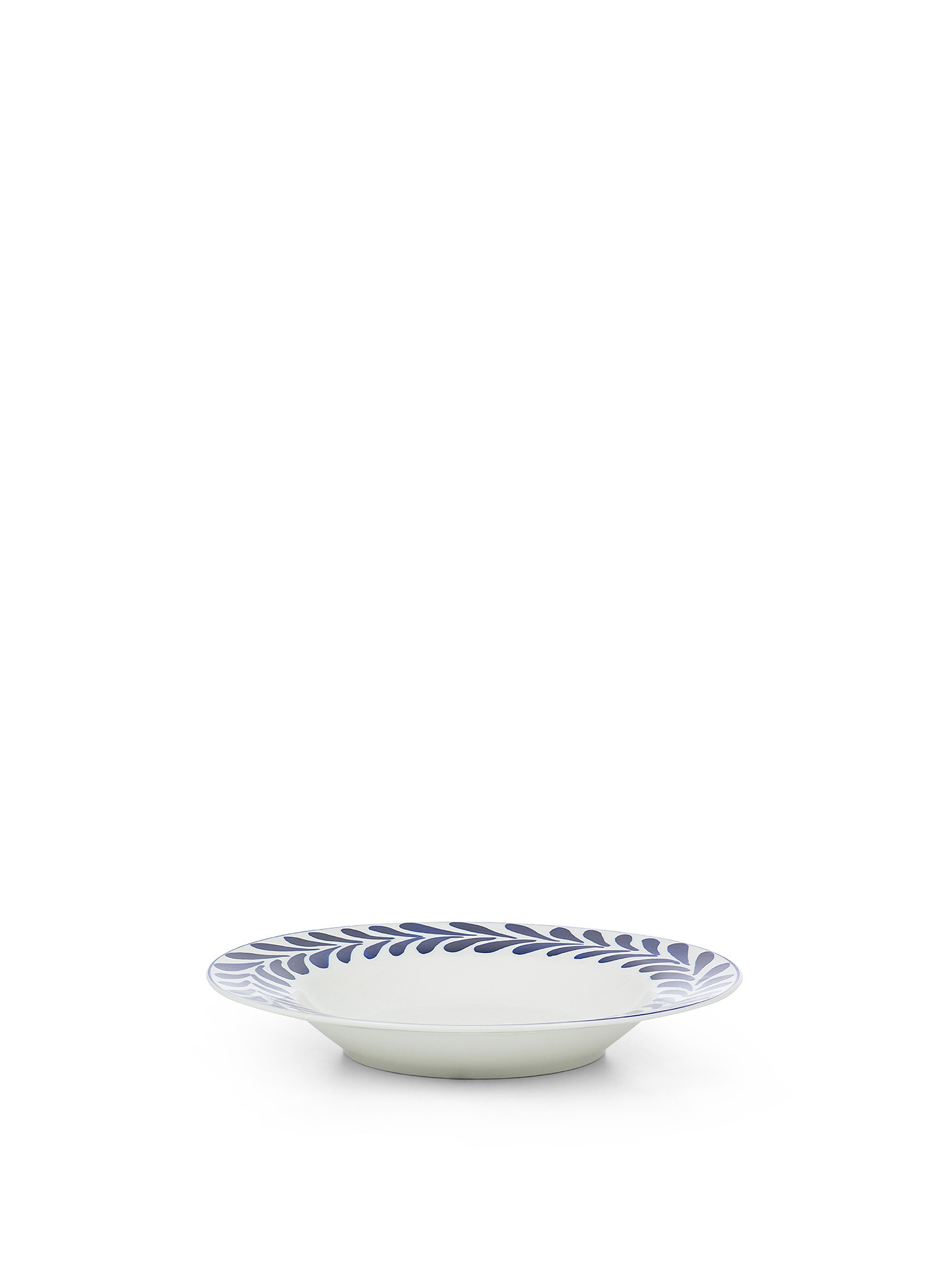 Decorated new bone china soup plate, Blue, large image number 0