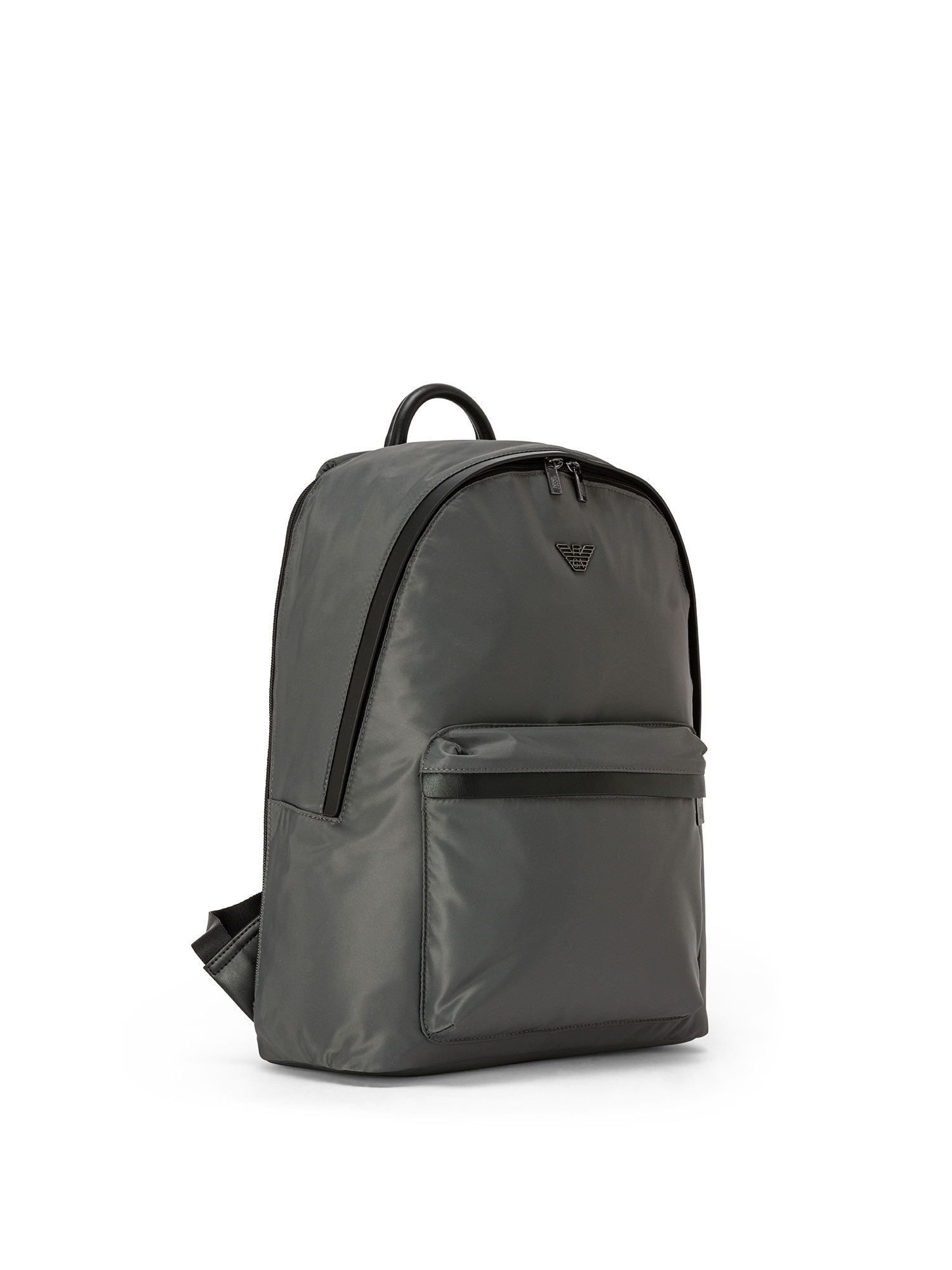 Emporio Armani - Backpack in recycled nylon with logo, Dark Grey, large image number 1