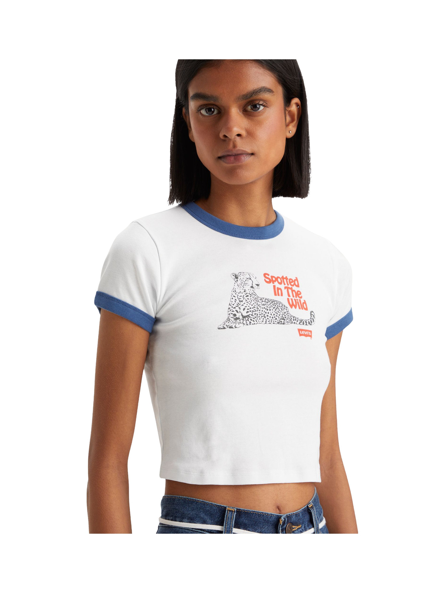 Levi's - ringer mini printed t-shirt, Blue, large image number 2