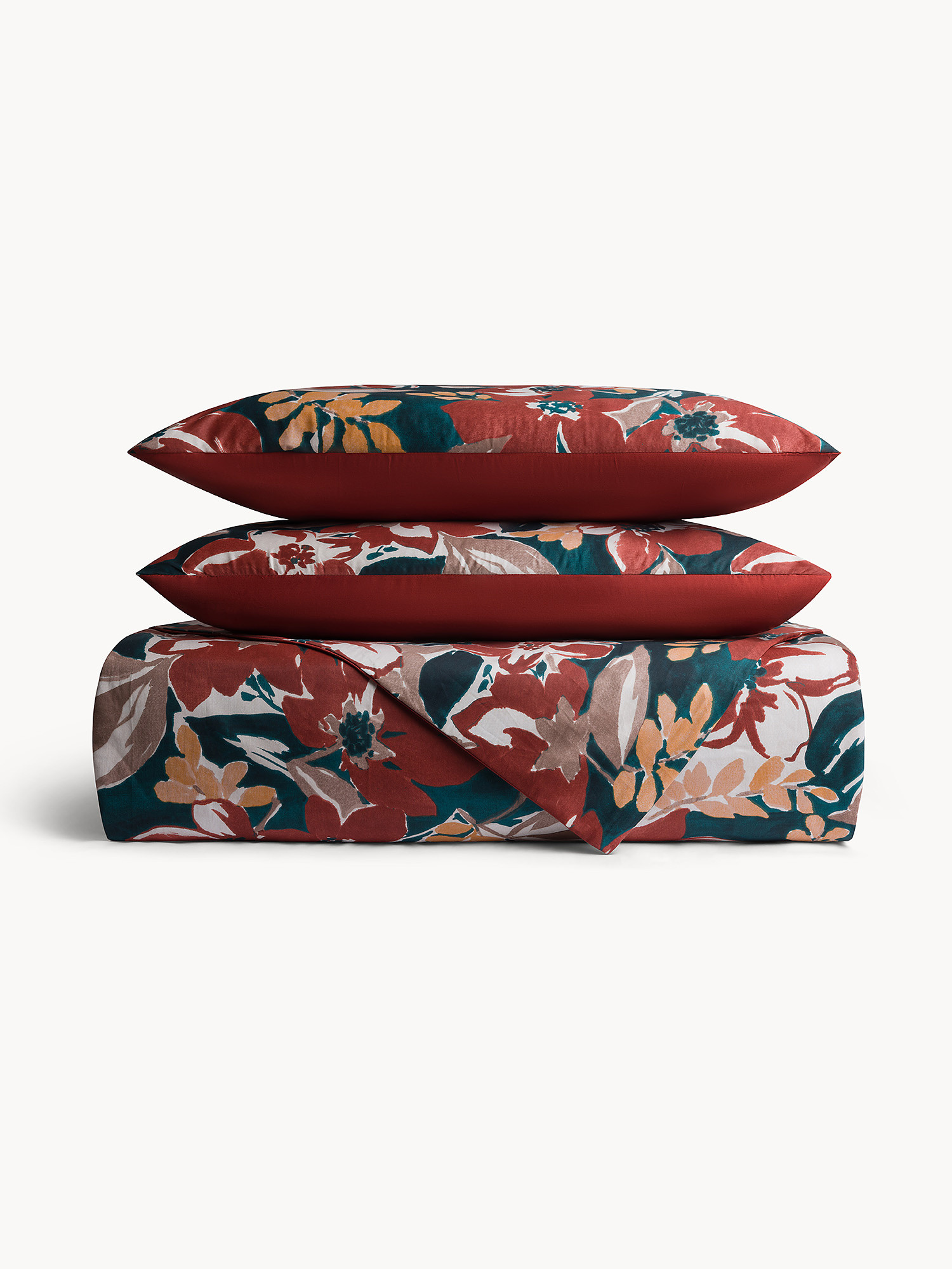 Cotton sateen pillowcase with floral print, Multicolor, large image number 2