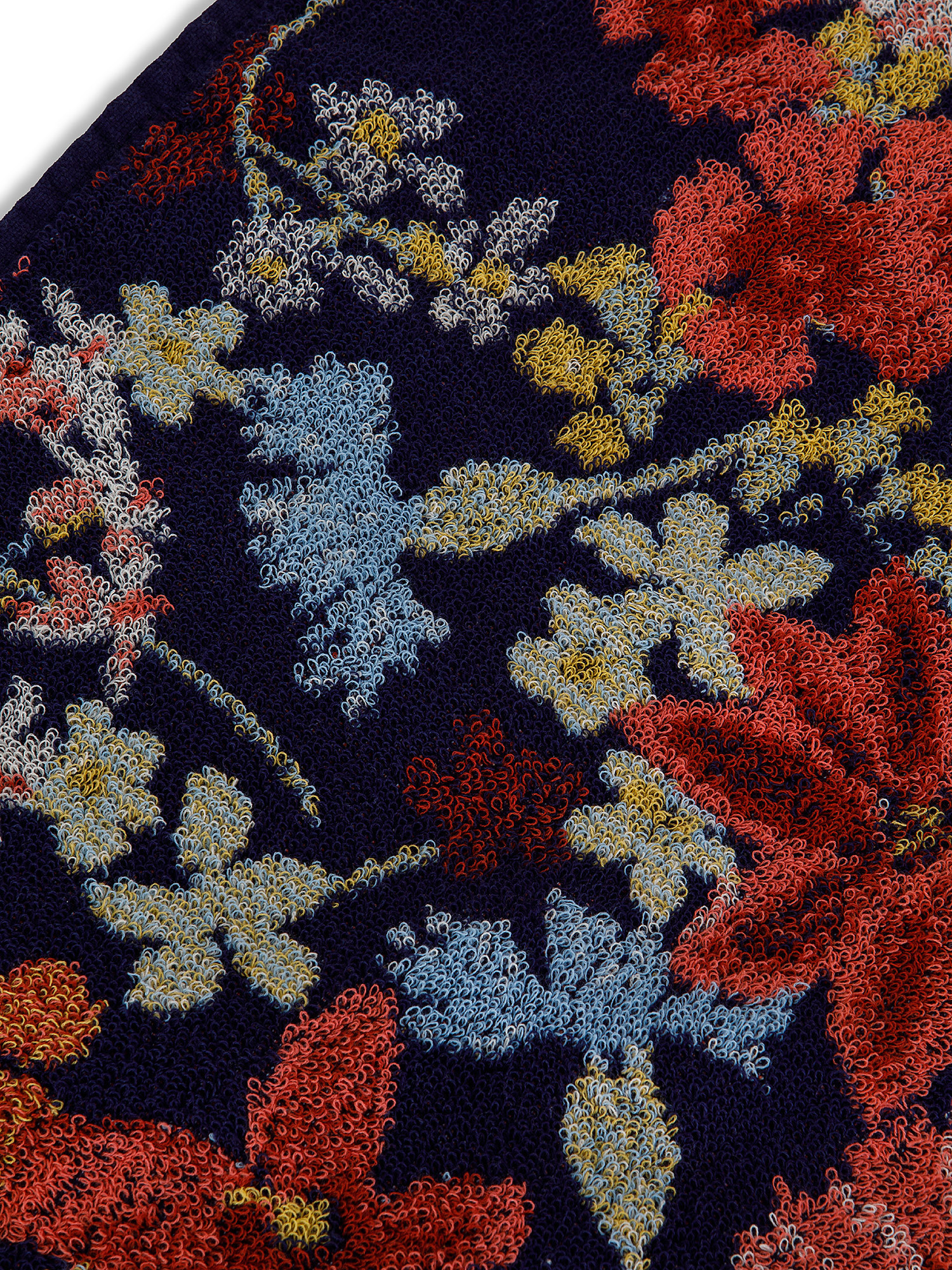Asciugamano puro cotone tinto filo motivo floreale, Multicolor, large image number 2
