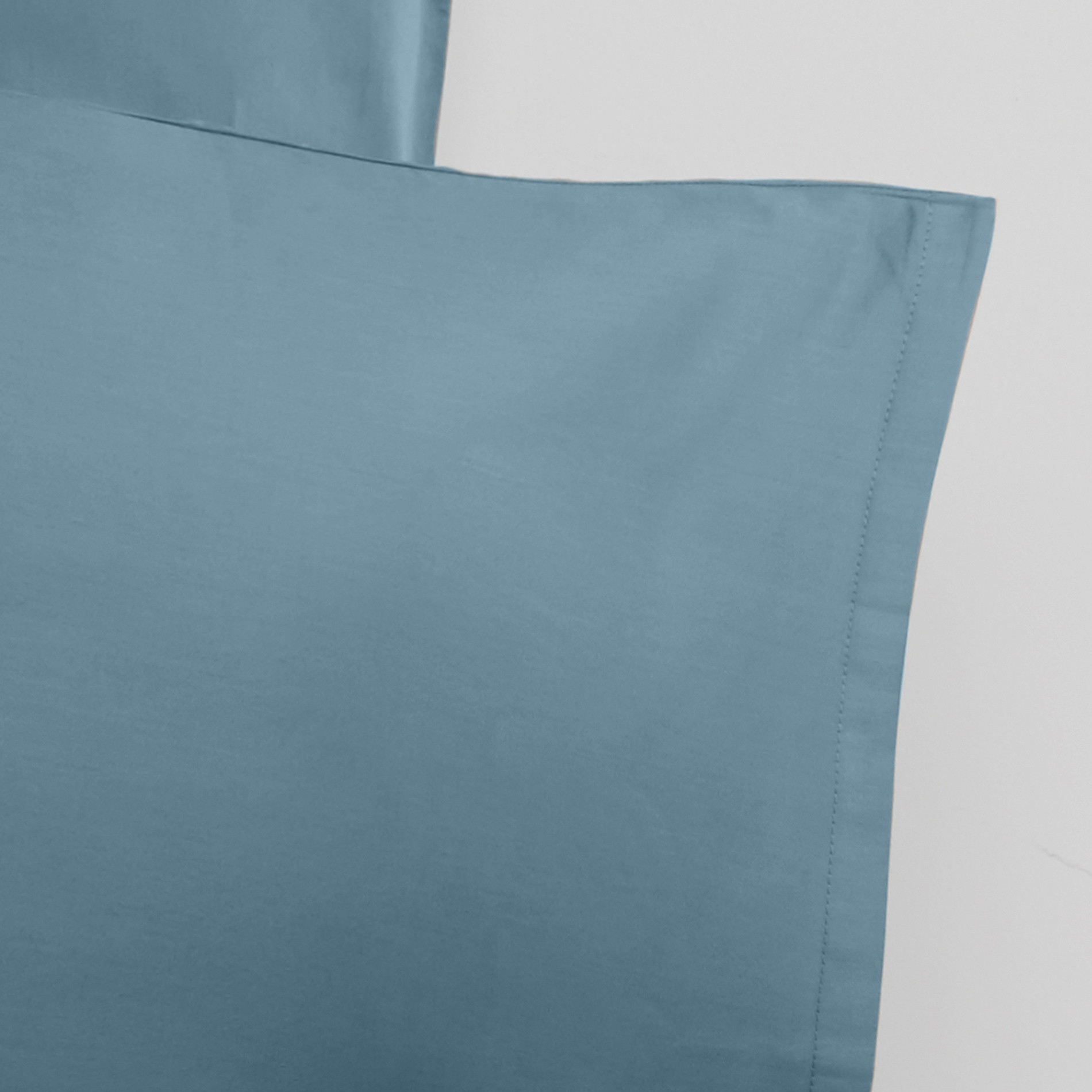 Parure copripiumino raso di puro cotone Zefiro, Azzurro scuro, large image number 2
