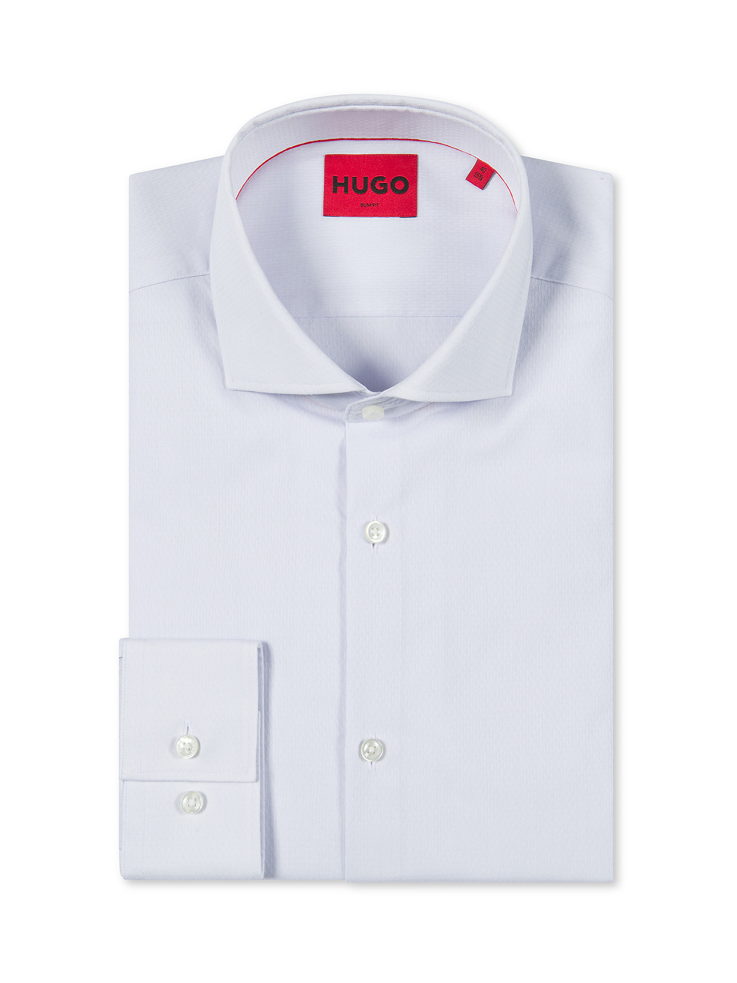 Hugo - Slim fit poplin cotton shirt, White, large image number 0