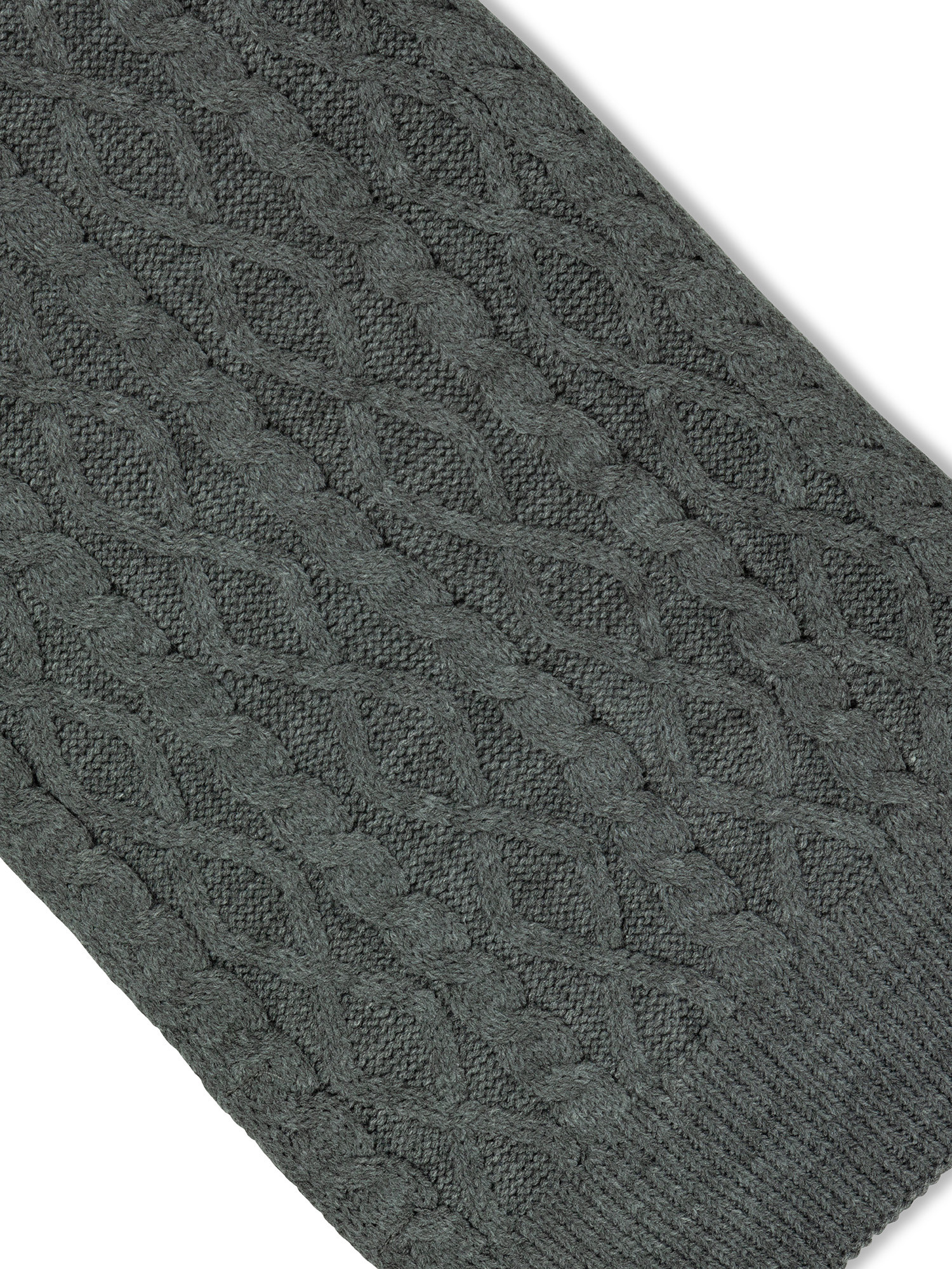 Luca D'Altieri - Scarf with knitted motif, Grey, large image number 1