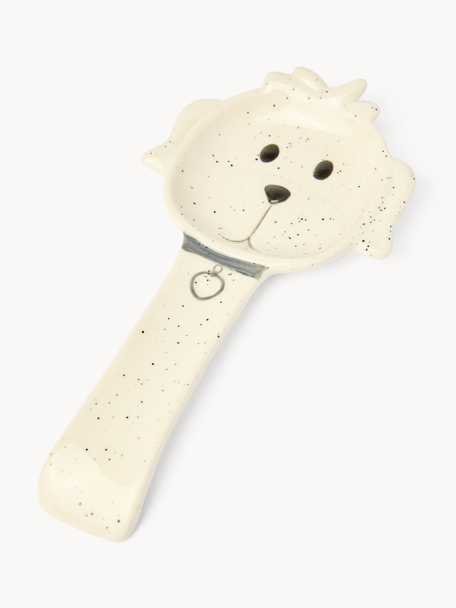 Ceramic dog-shaped ladle holder, White, large image number 1