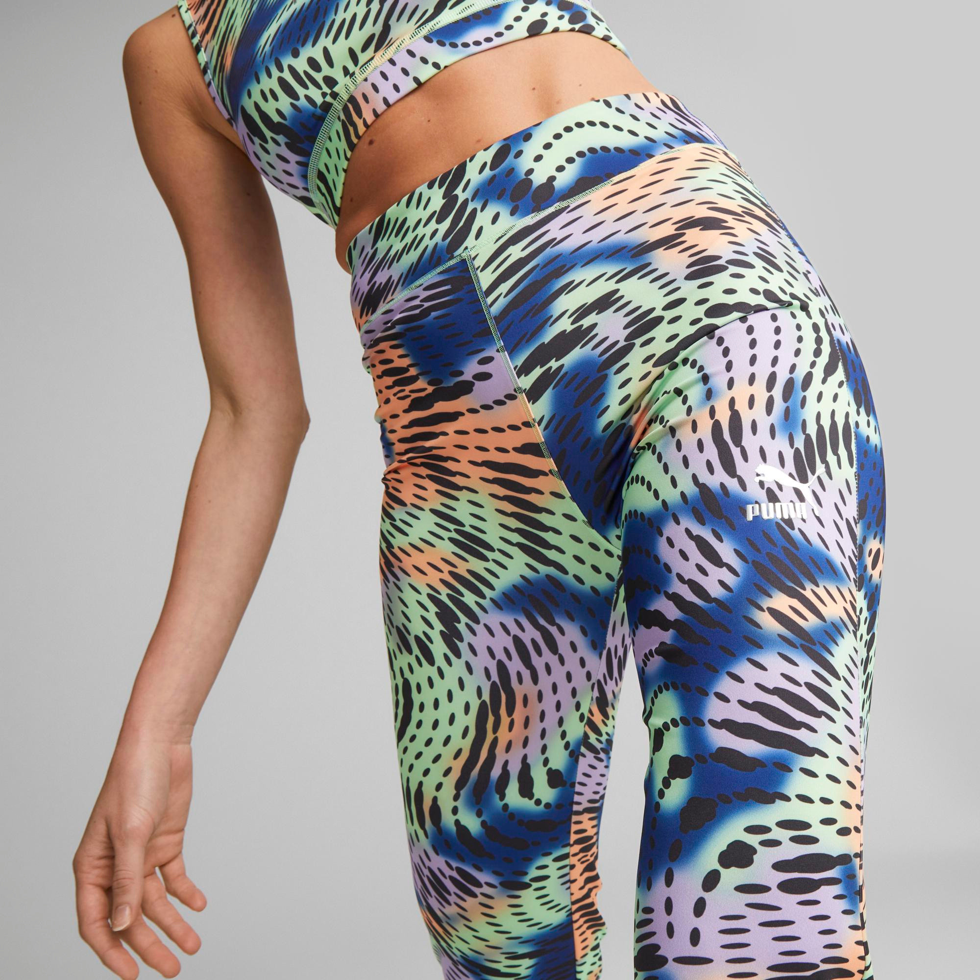 Puma - Flared trousers with all over print, Multicolor, large image number 4