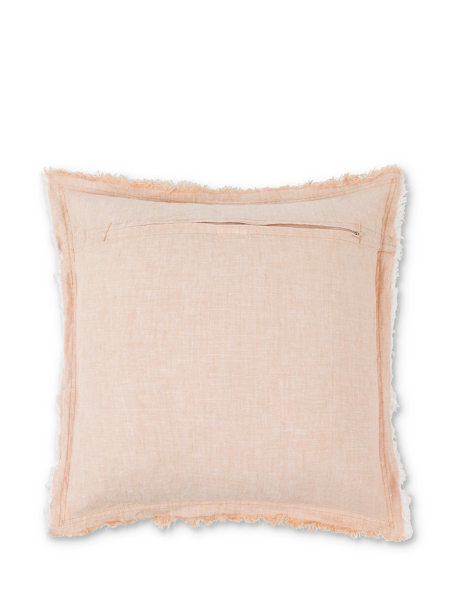 Solid color 100% linen cushion 45x45cm, Pink, large image number 1
