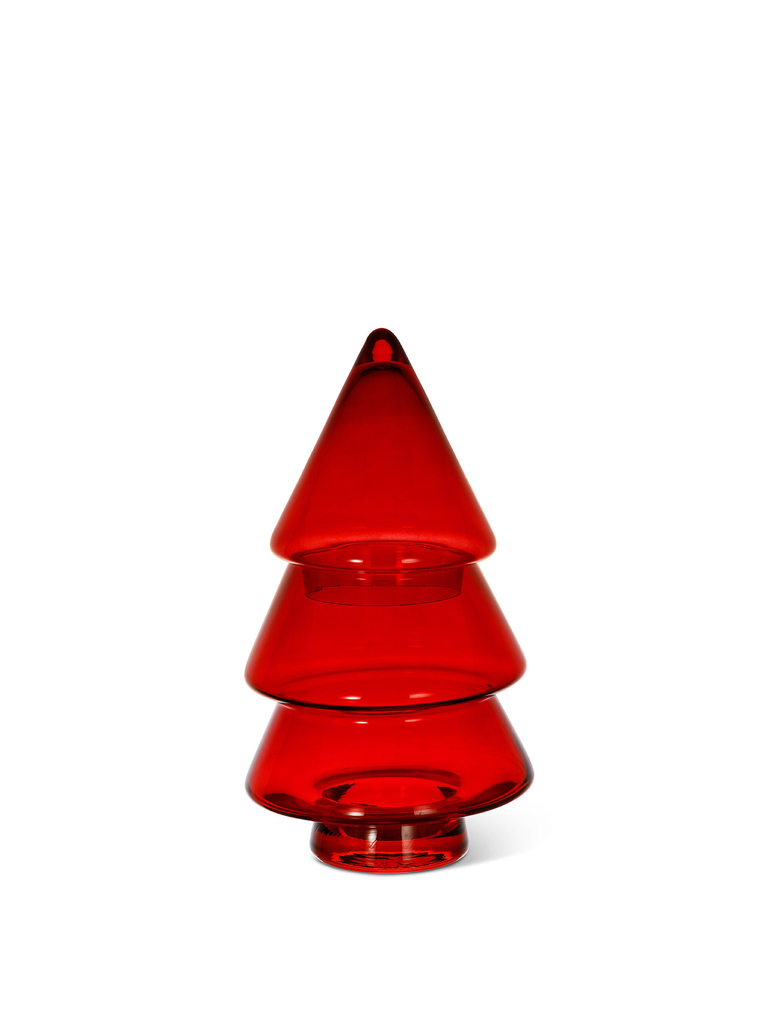 Porta dolci in vetro a forma di albero, Rosso, large image number 0