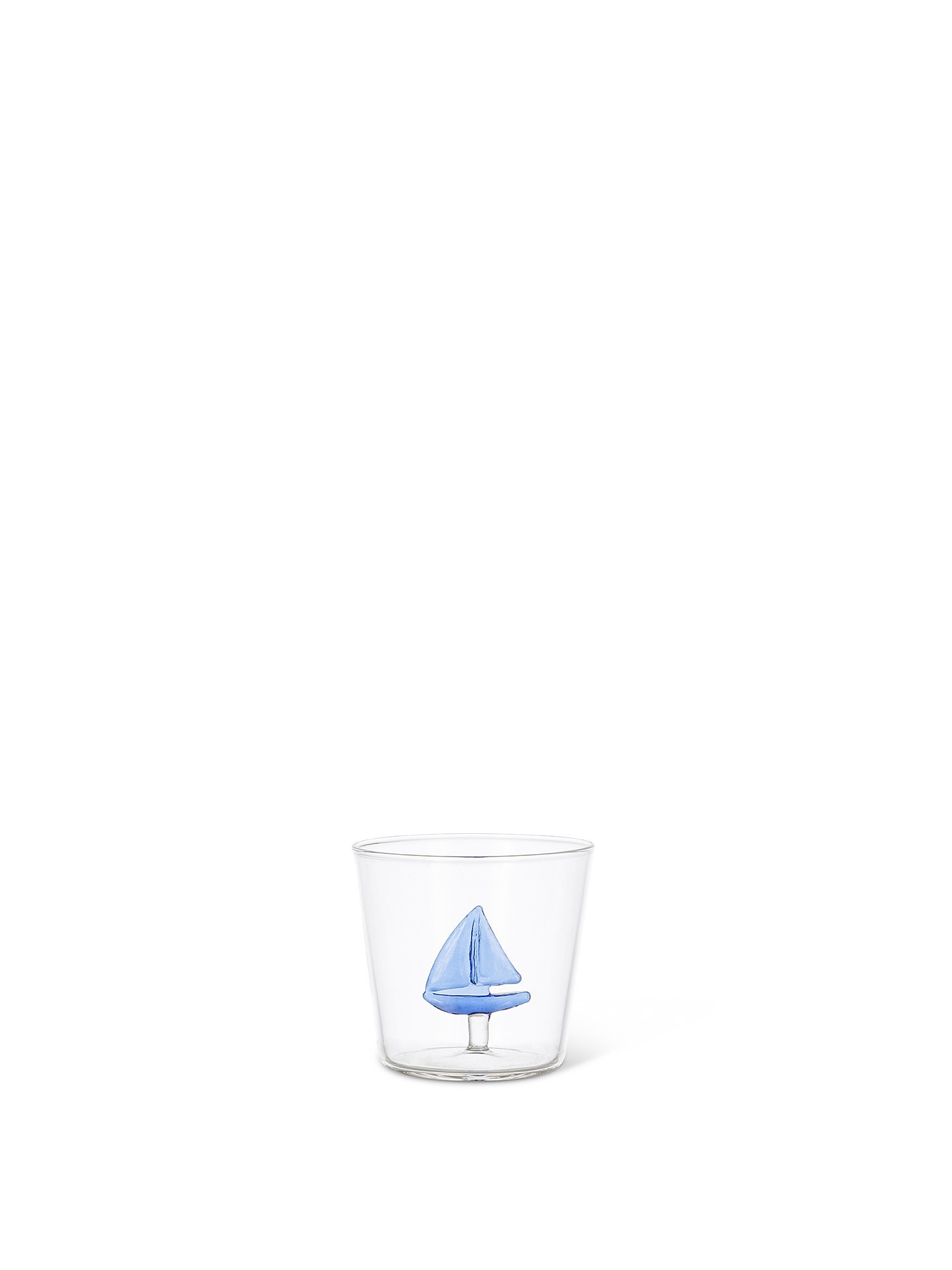 Bicchiere vetro dettaglio barchetta, Trasparente, large