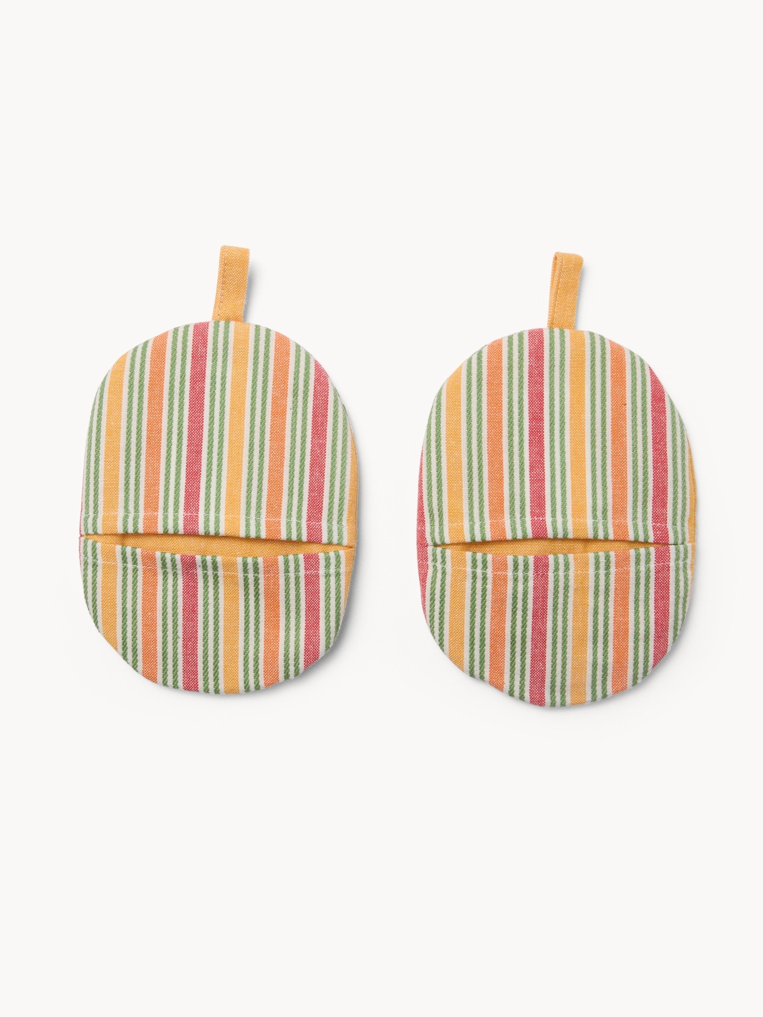 Set of 2 Striped Yarn-Dyed Cotton Pot Holders - Introductory Price, Multicolor, large image number 0