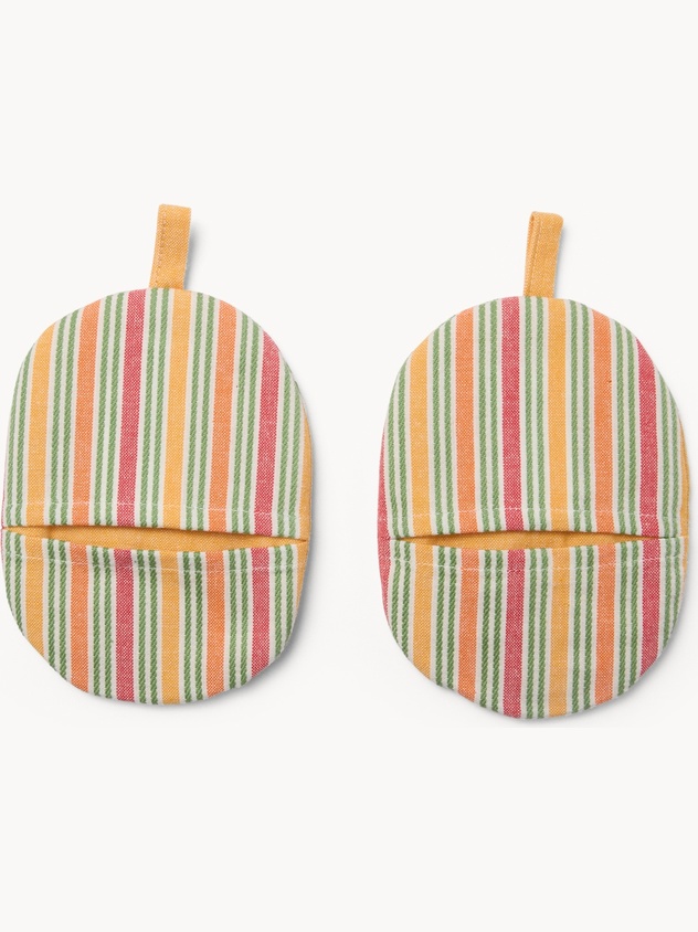 Set of 2 Striped Yarn-Dyed Cotton Pot Holders - Introductory Price