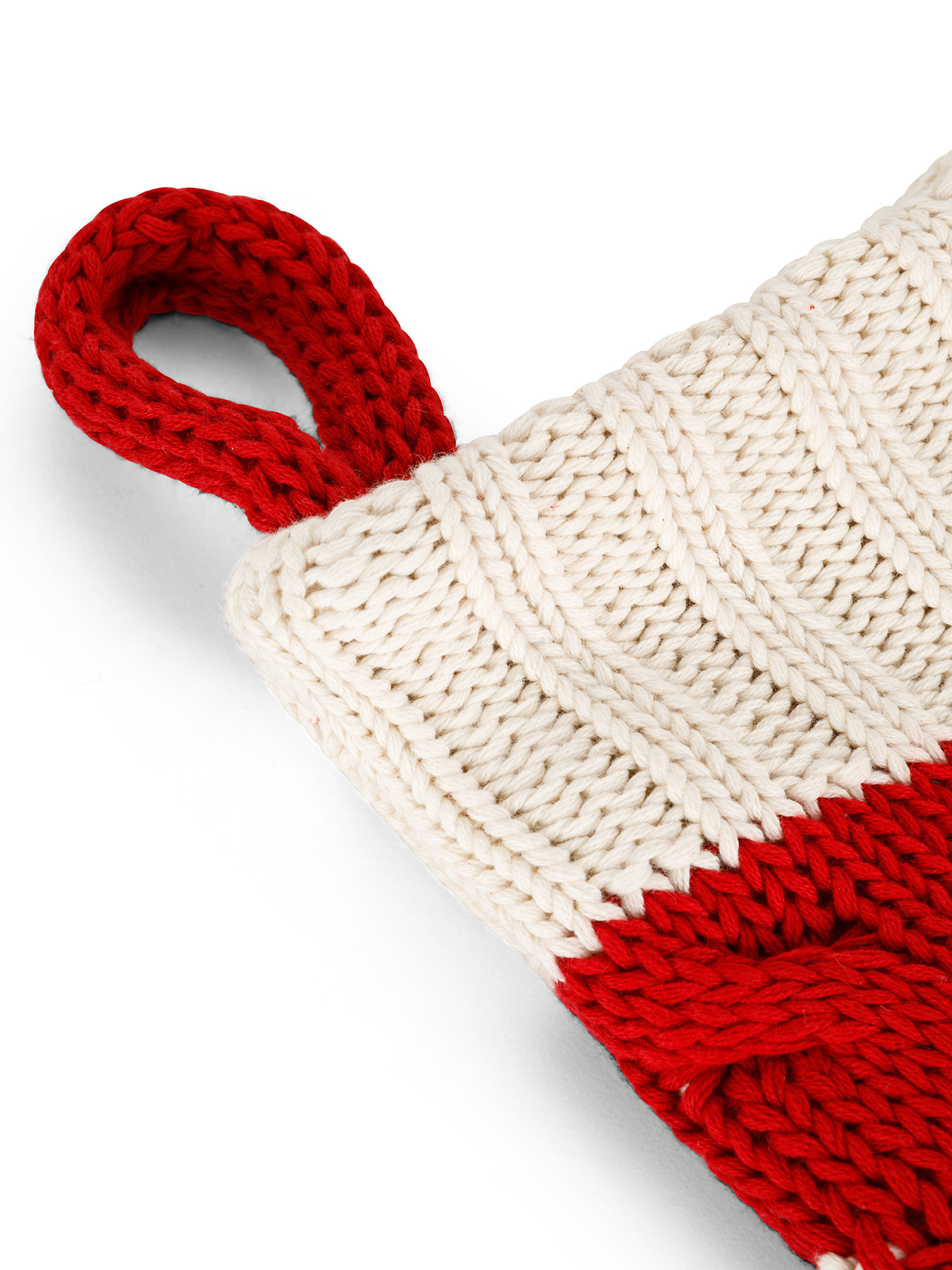 Knitted Christmas stocking, Red, large image number 1