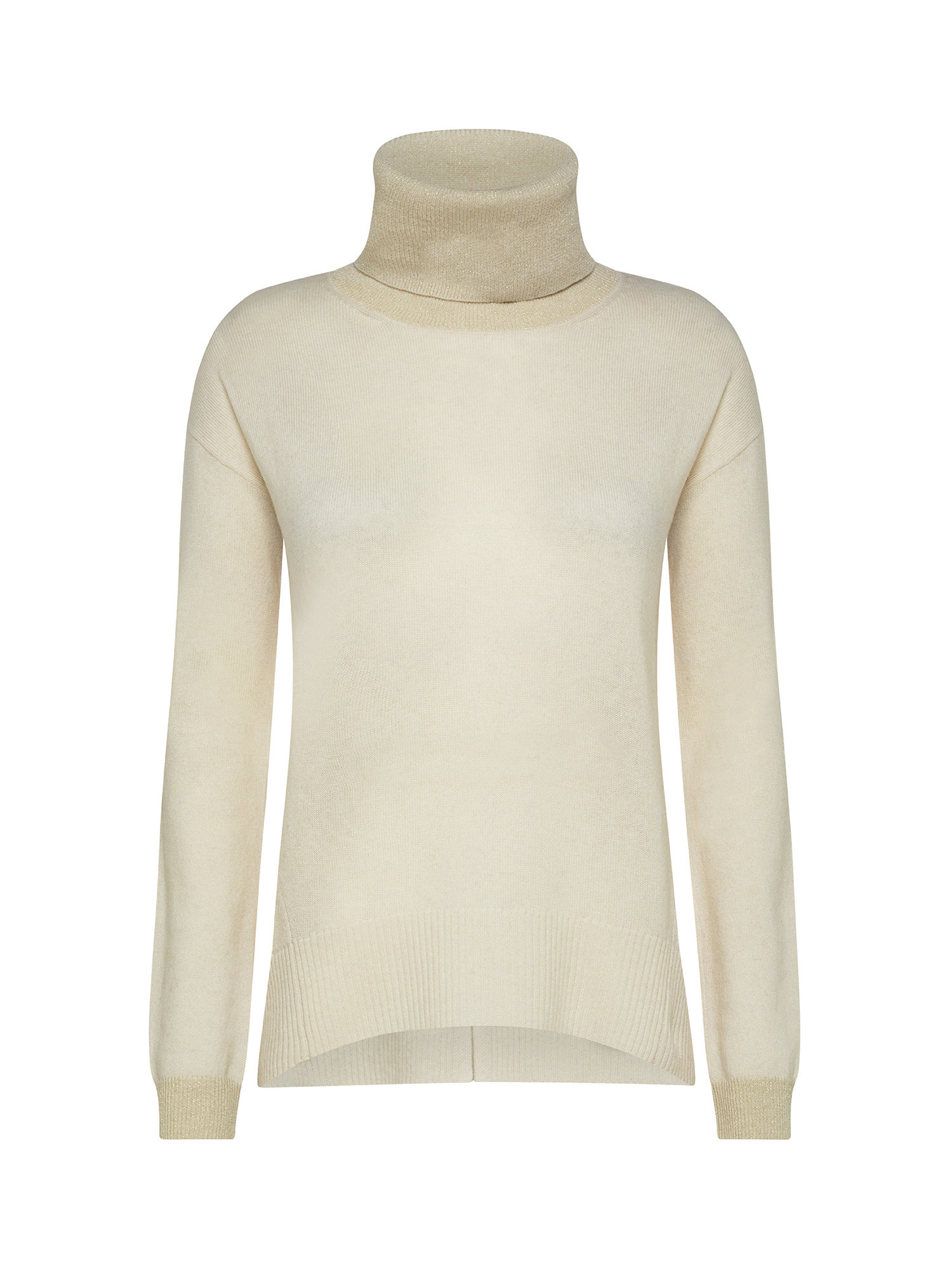 Koan - Pullover collo alto in lana e cashmere, Bianco, large image number 0