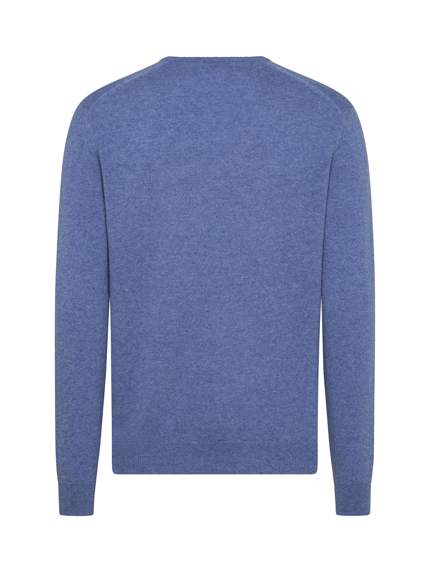 V-neck pullover in pure cashmere, Blue Celeste, large image number 1