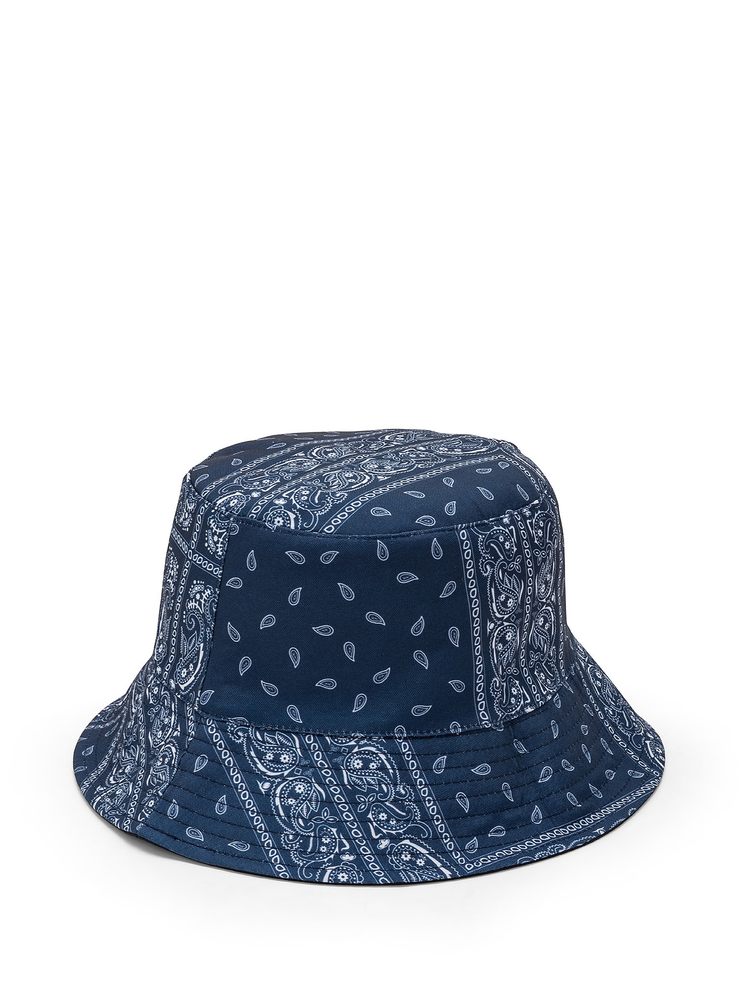 Cappello cloche stampa bandana, Blu, large