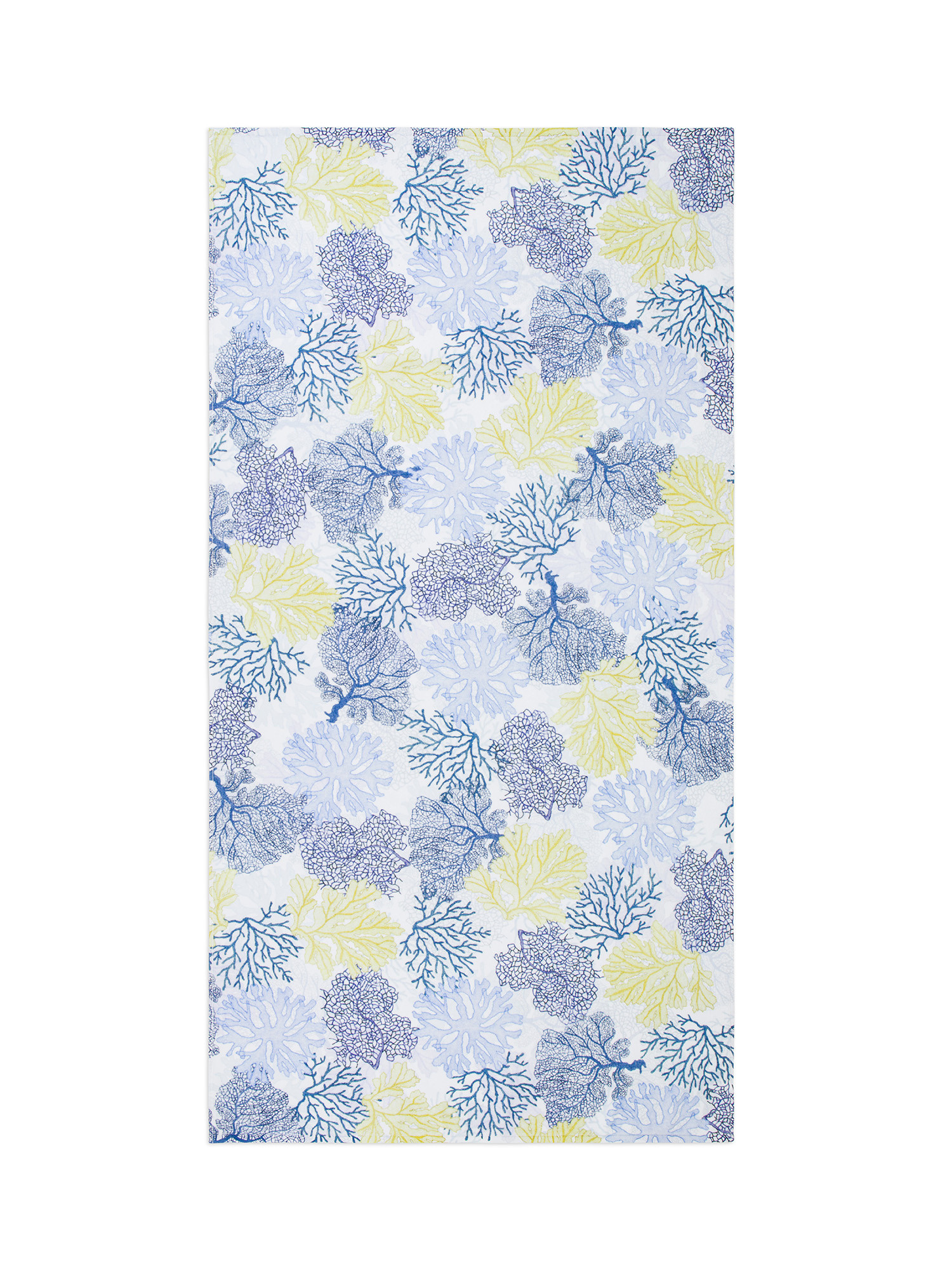 Coral print cotton terry beach towel, Blue, large image number 0