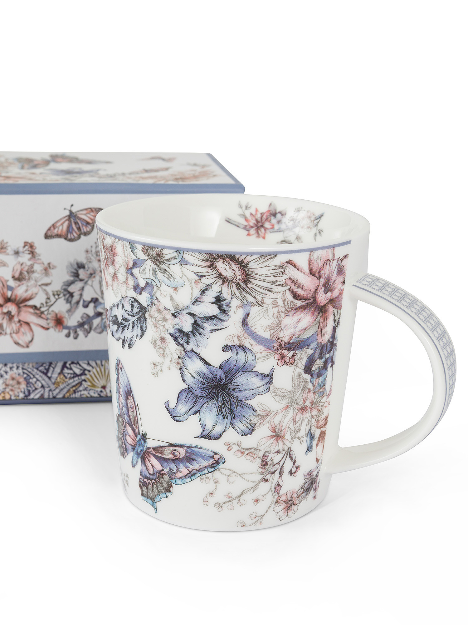 New bone china mug with butterfly motif, Multicolor, large image number 1