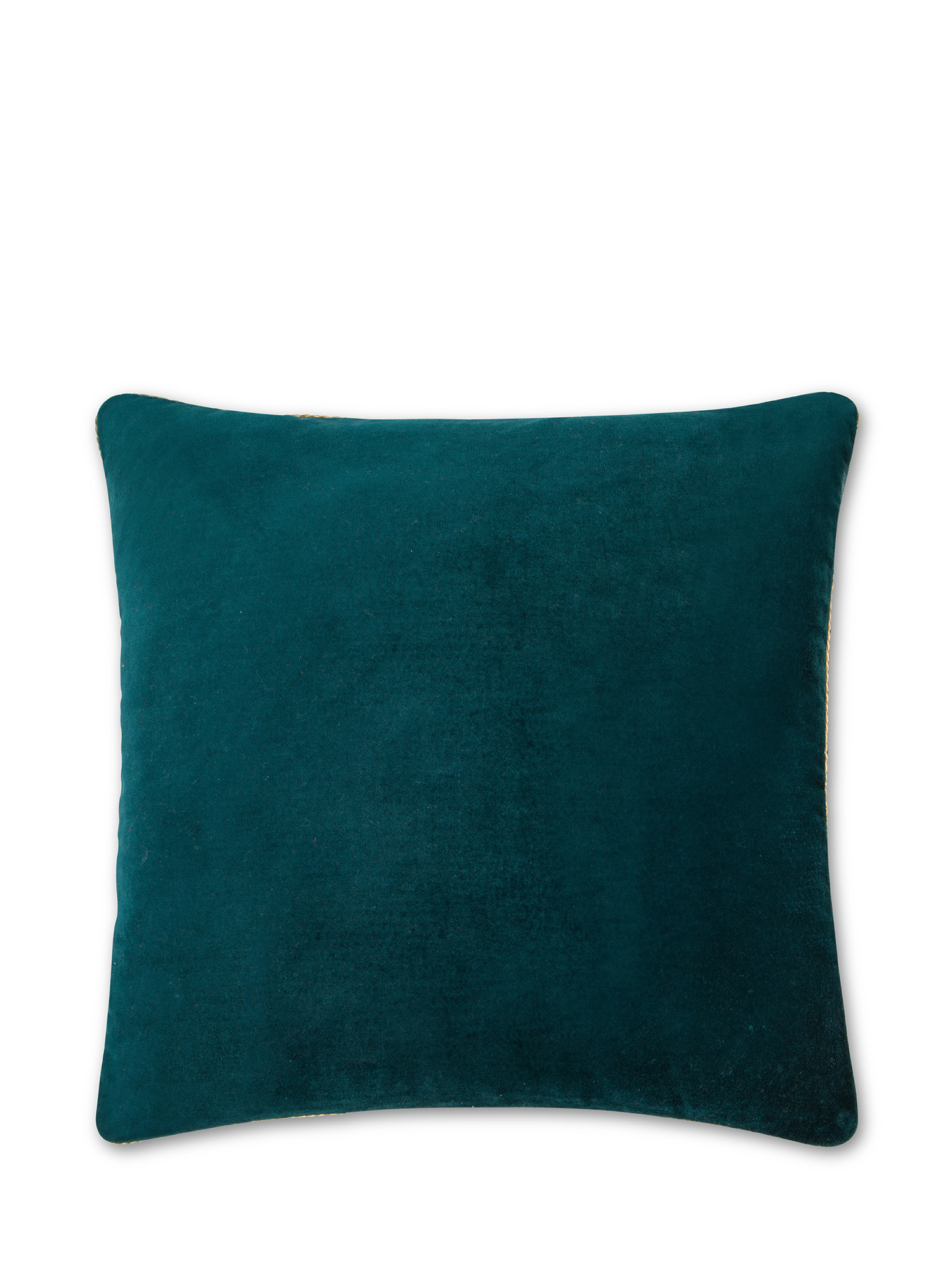 Cuscino in velluto con piping 45x45cm, Verde, large image number 0