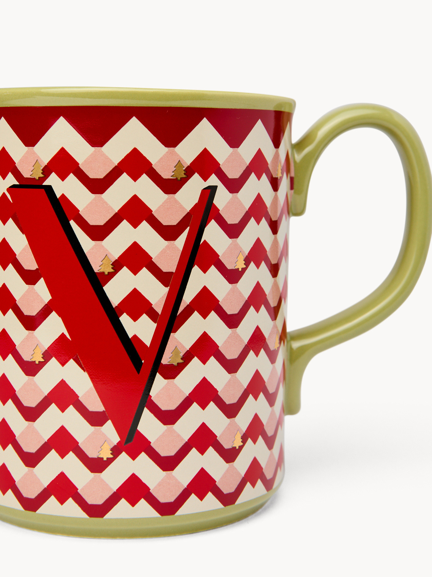Ceramic mug letter V, Red, large image number 1