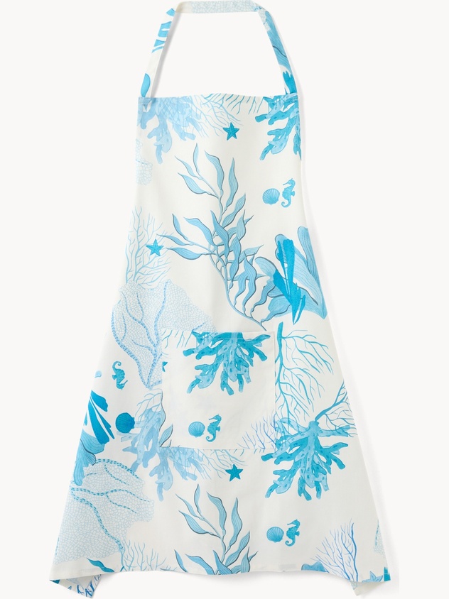 Kitchen apron with marine nature print &ndash; Introductory price