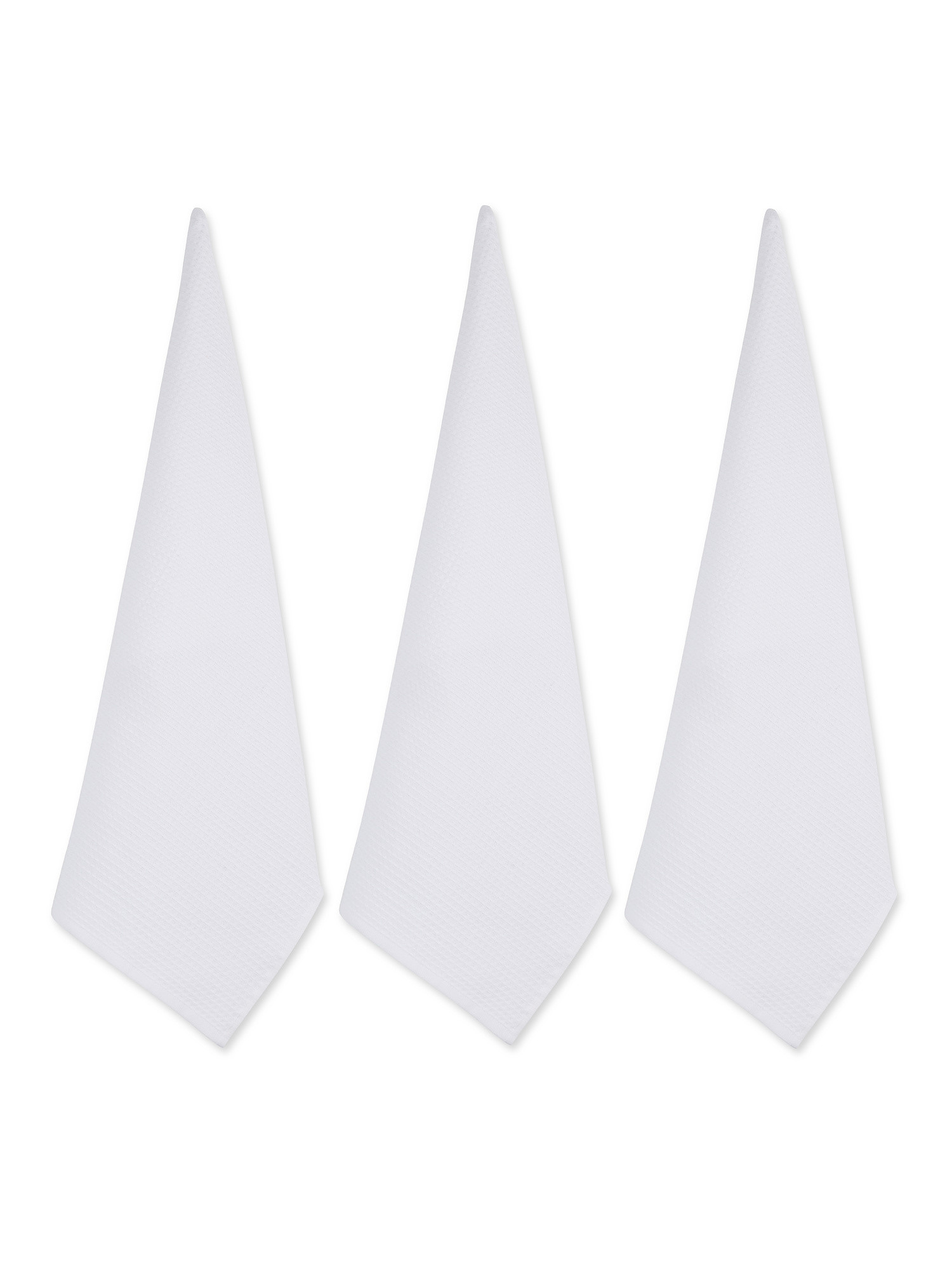 Set of 3 plain color cotton terry cloths, White, large image number 0