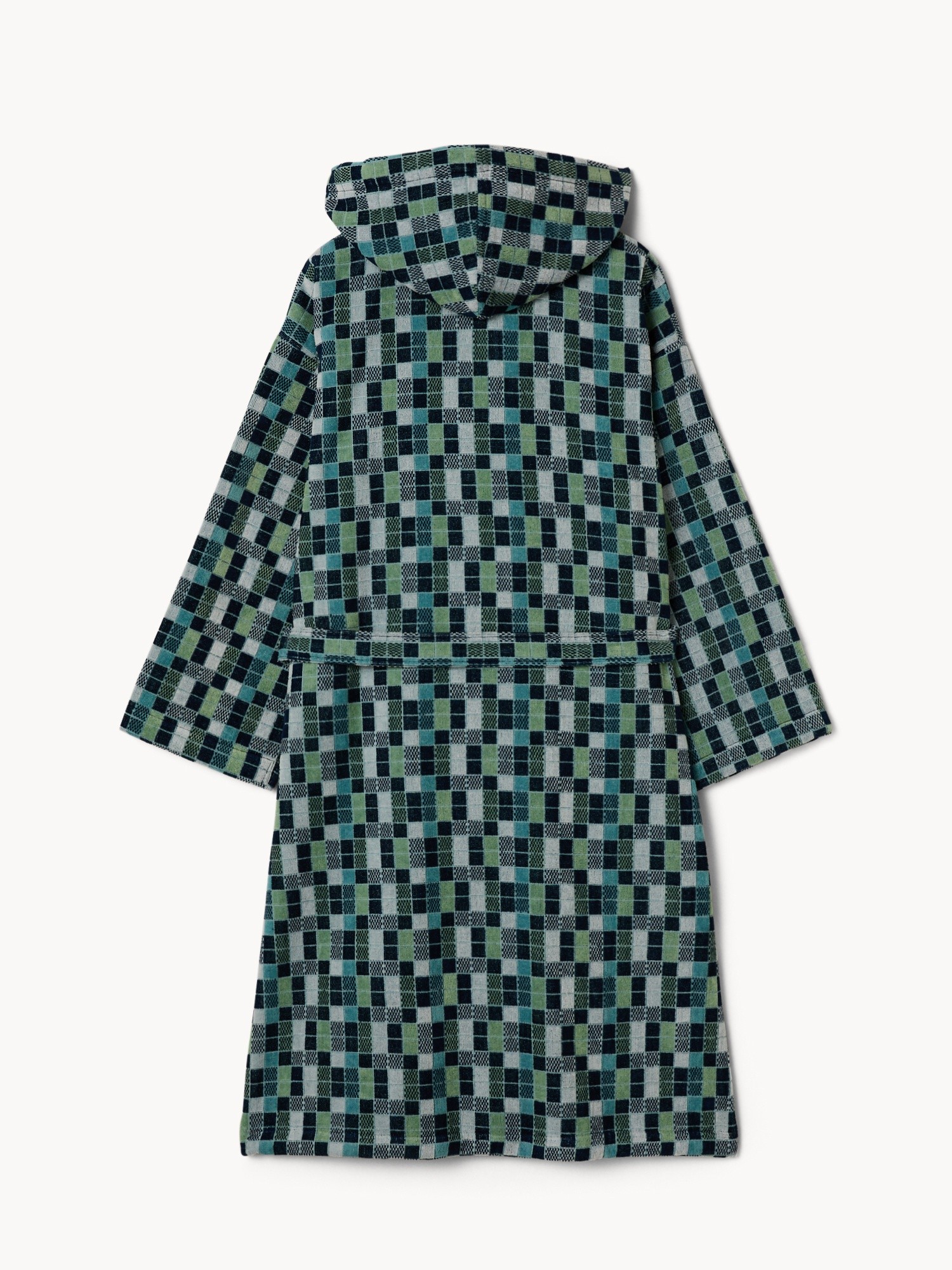 Accappatoio  in velour di puro cotone con fantasia a quadri - Prezzo di lancio, Multicolor, large image number 1