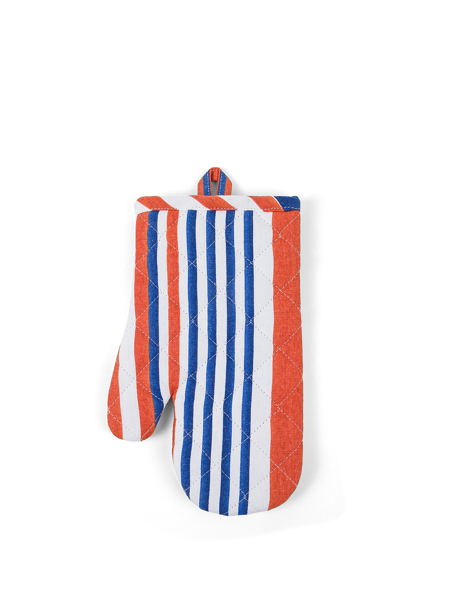 100% cotton oven glove with striped print, Red, large image number 0