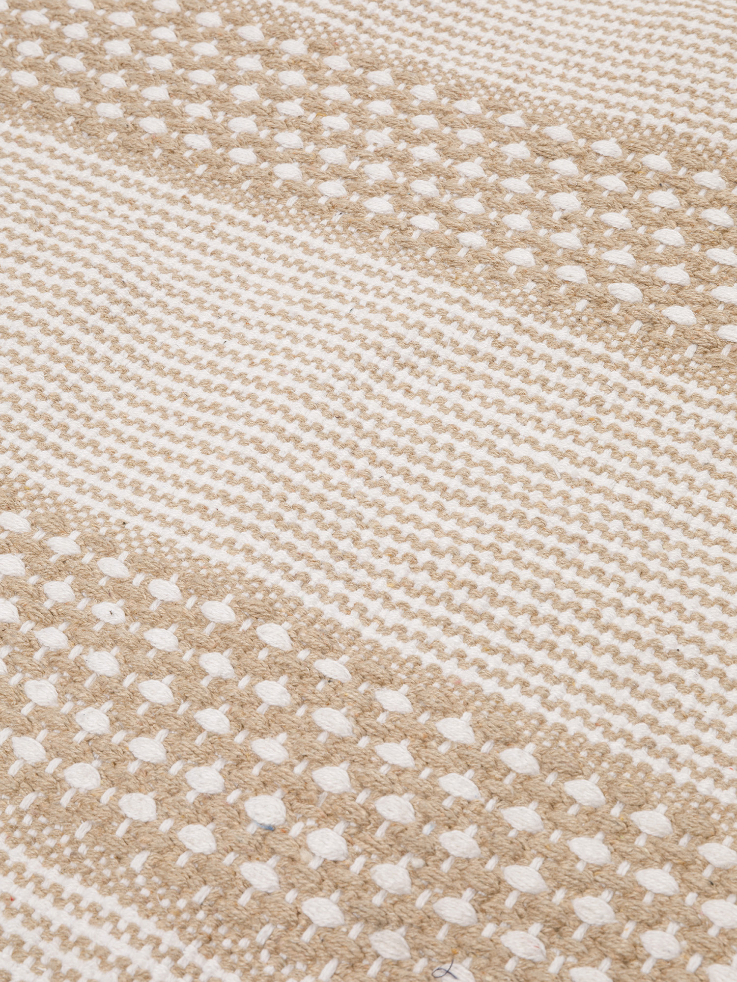 Geometric pattern cotton kitchen rug, Beige, large image number 1