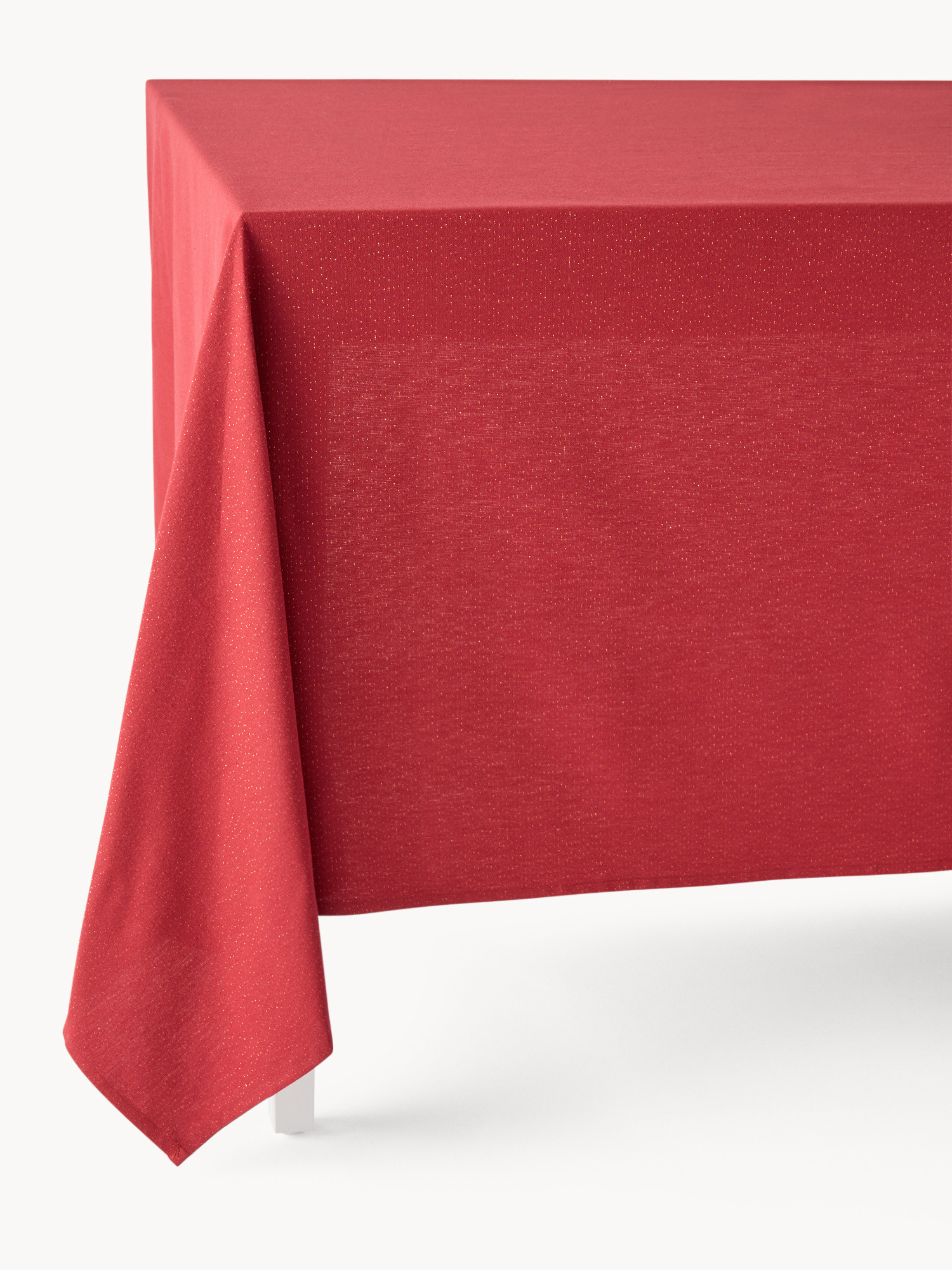 Cotton and lurex tablecloth, Red, large image number 0