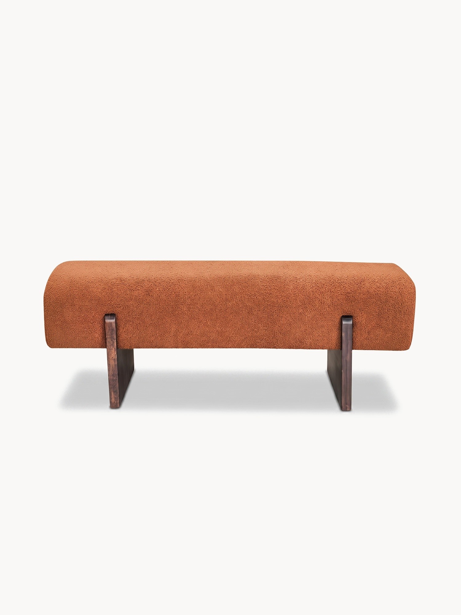 Bench with teddy-effect upholstery, Brown, large image number 0