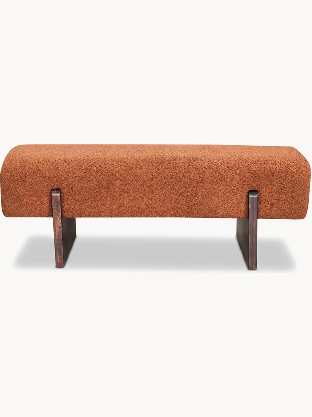 Bench with teddy-effect upholstery