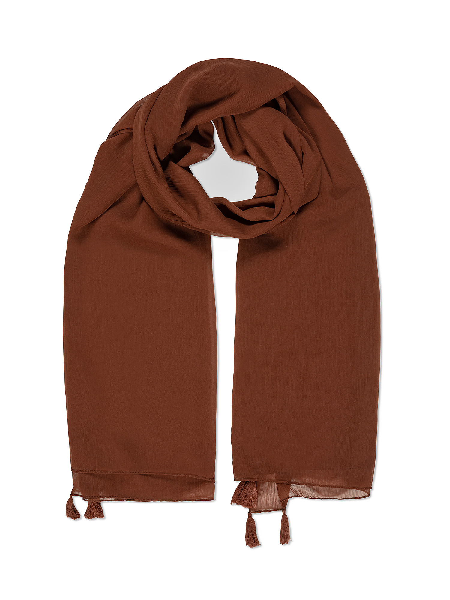 Koan - Chiffon pareo with tassels, Brown, large image number 1