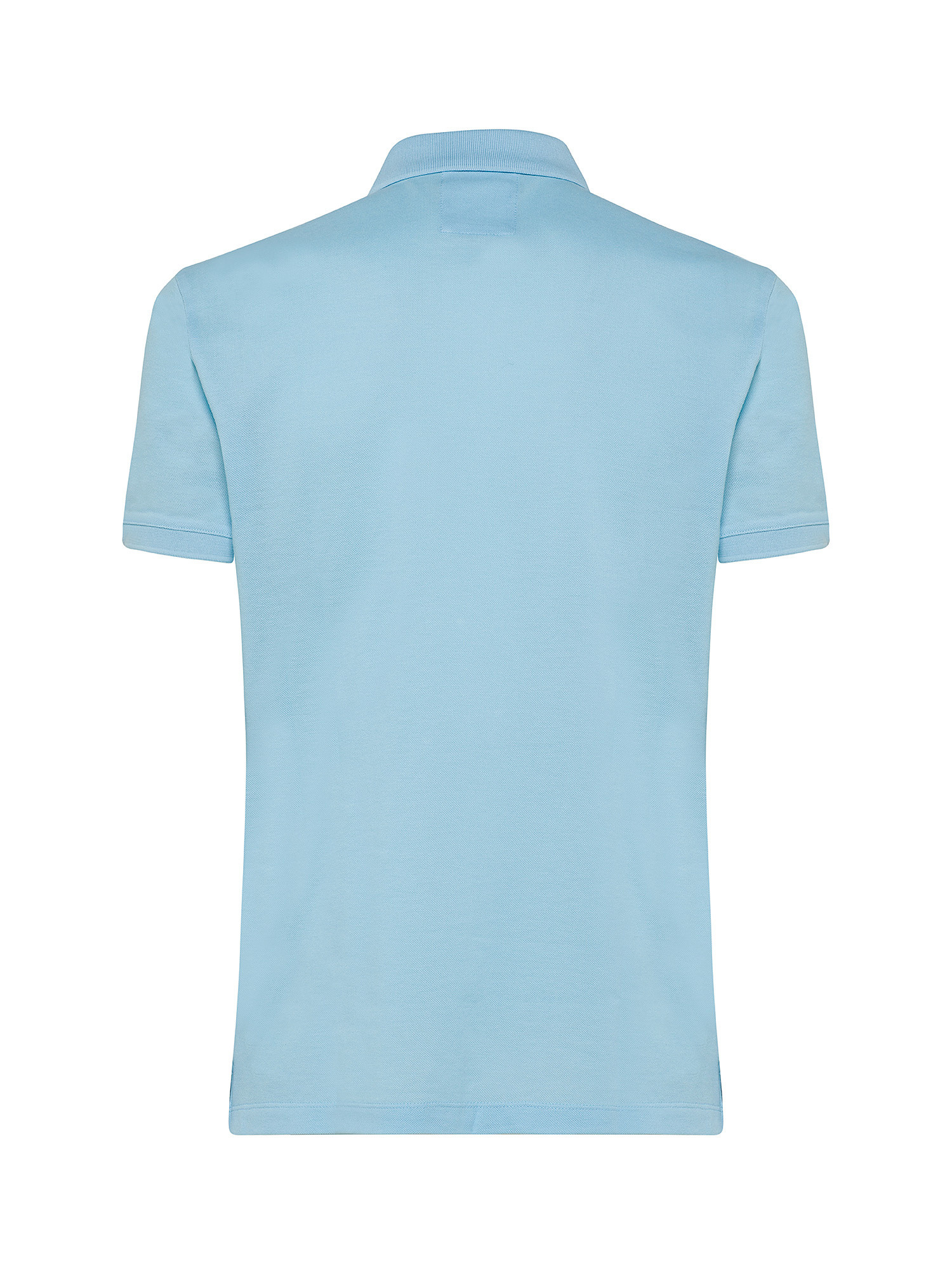 Emporio Armani - Cotton polo shirt with eagle logo embroidery, Light Blue, large image number 1