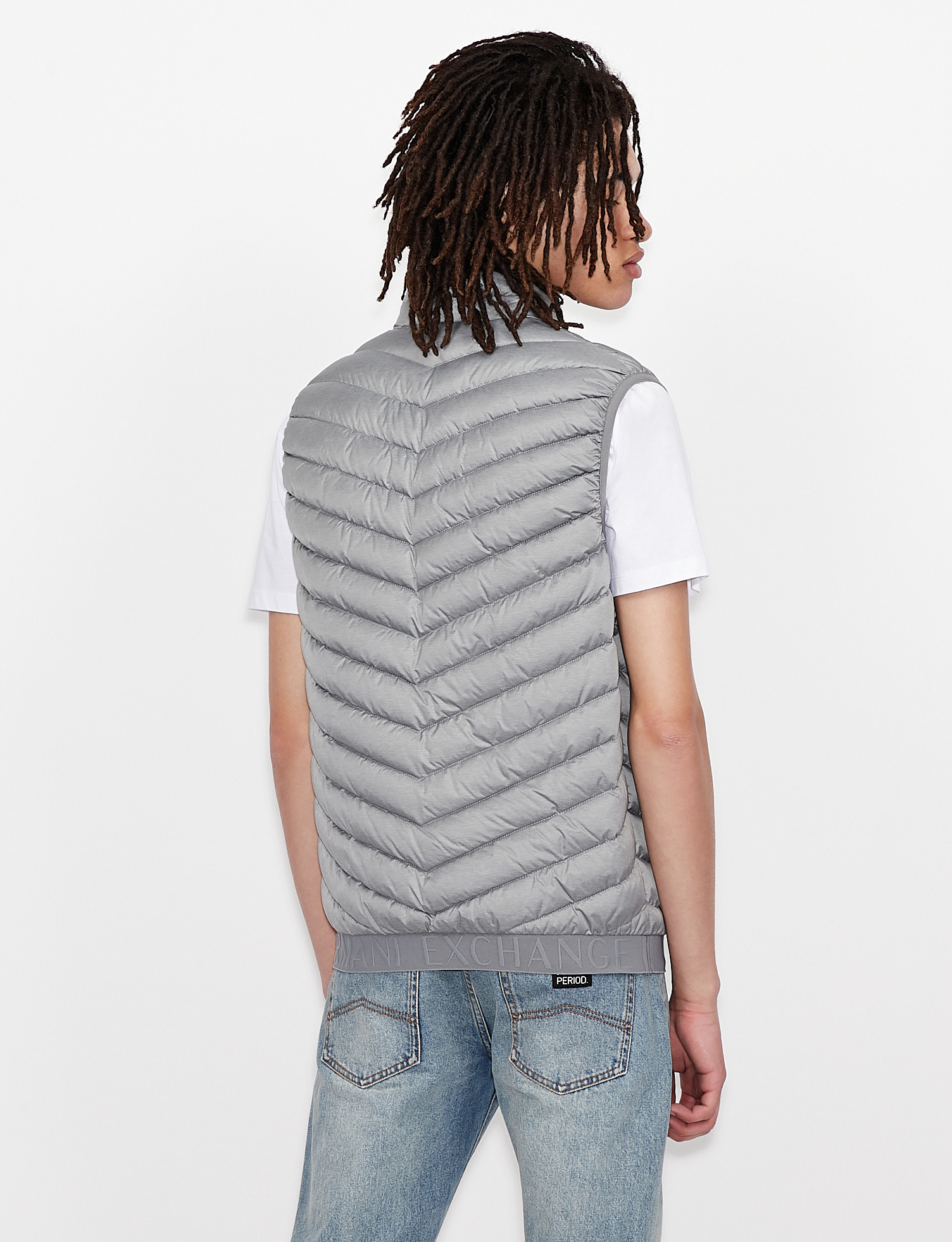 Armani Exchange - Padded sleeveless down jacket, Dark Grey, large image number 3