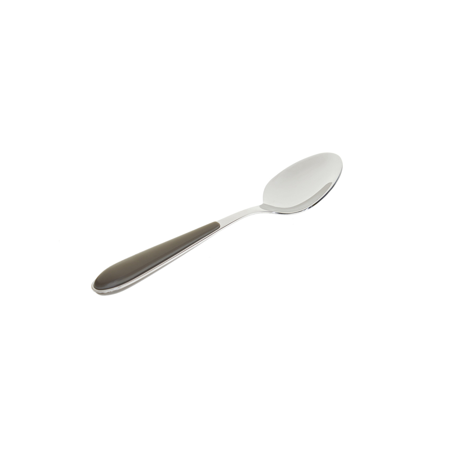Stainless steel and plastic teaspoon, Dark Grey, large image number 0