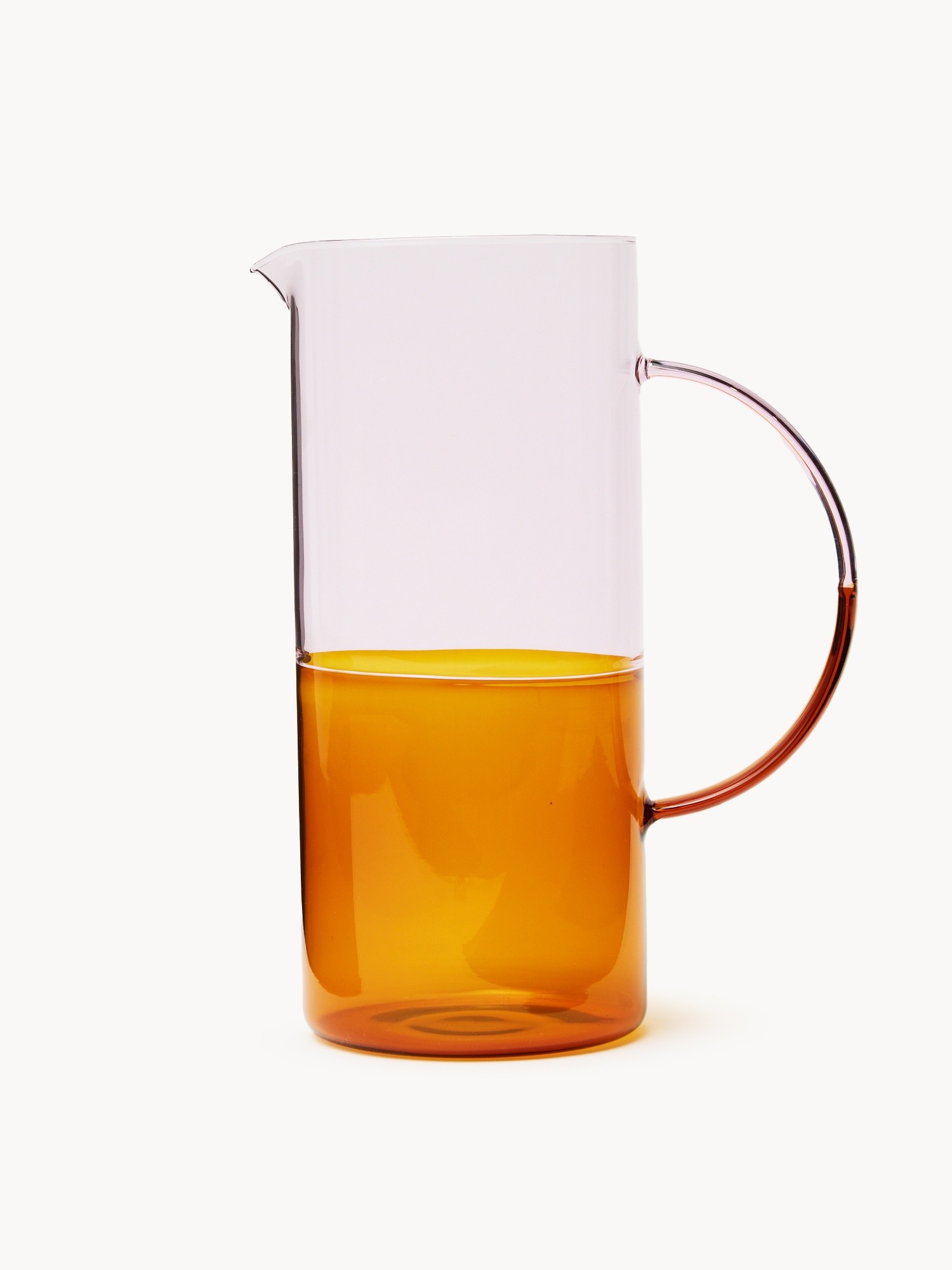 Two-Tone Pink and Amber Carafe, Orange Amber, large image number 0