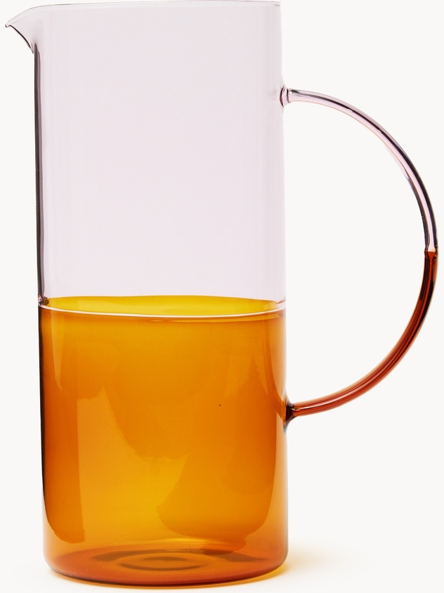 Two-Tone Pink and Amber Carafe