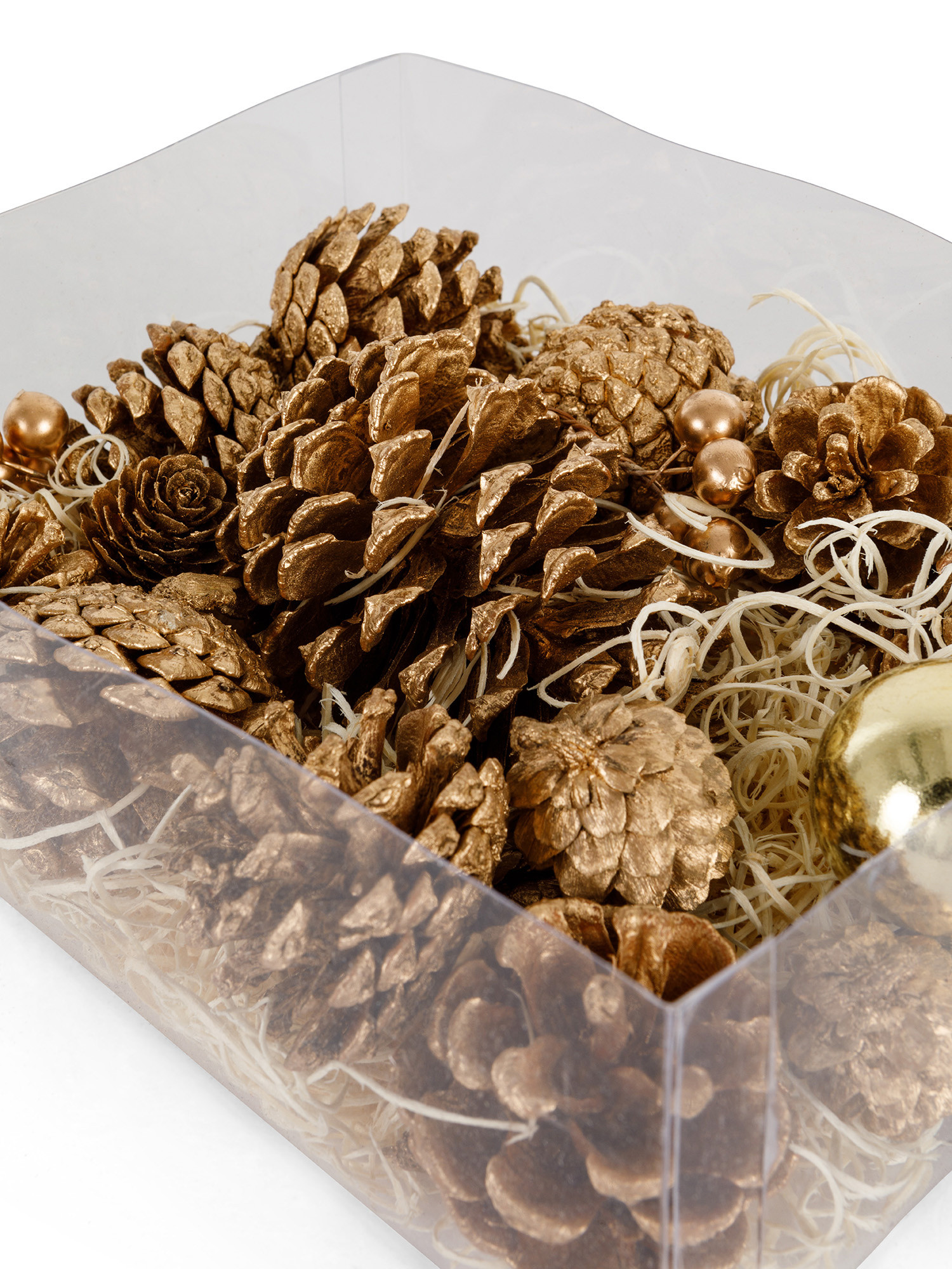 Box of decorative pine cones, Gold, large image number 1