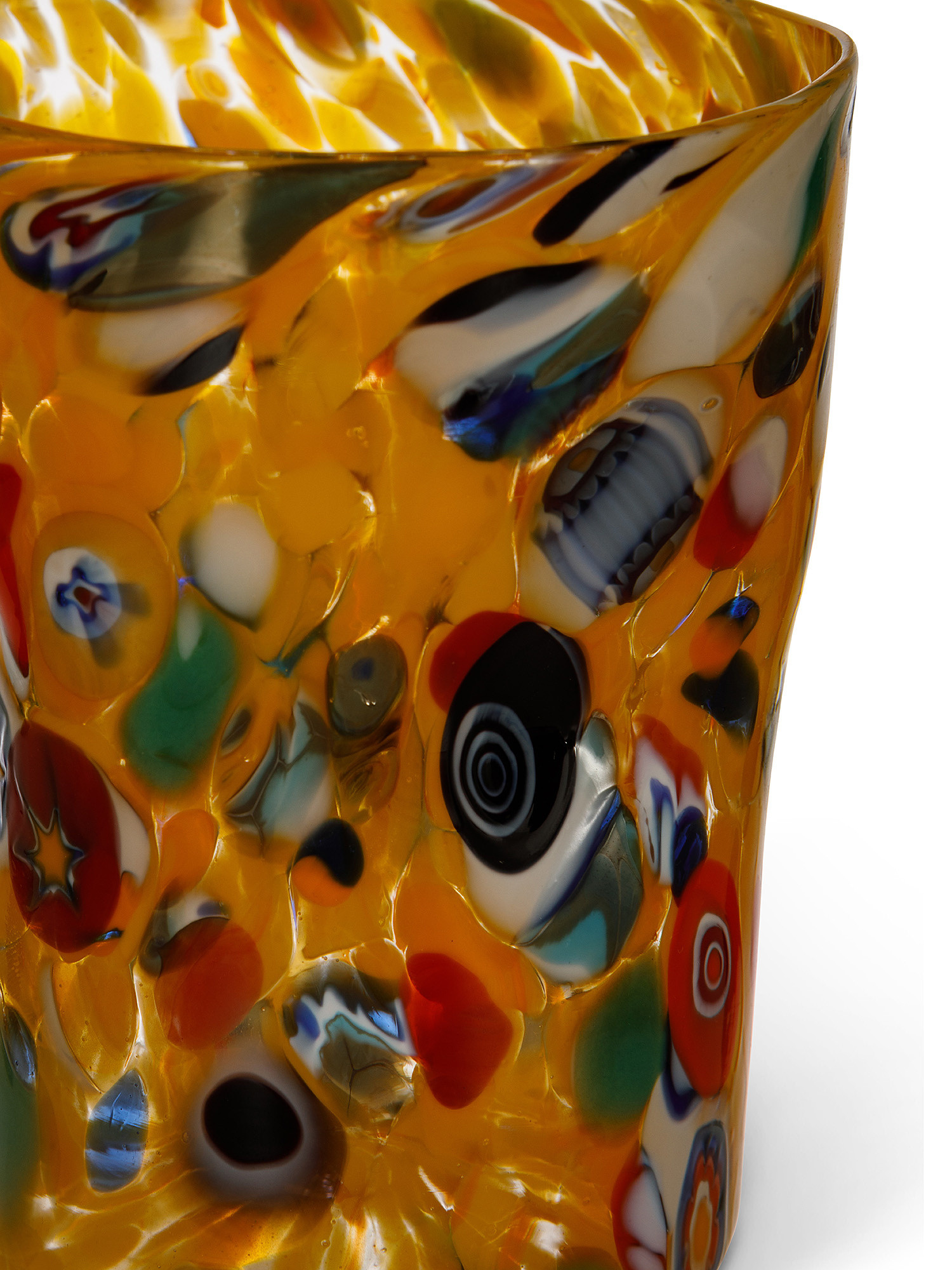 Handmade Murano glass tumbler, Yellow, large image number 1
