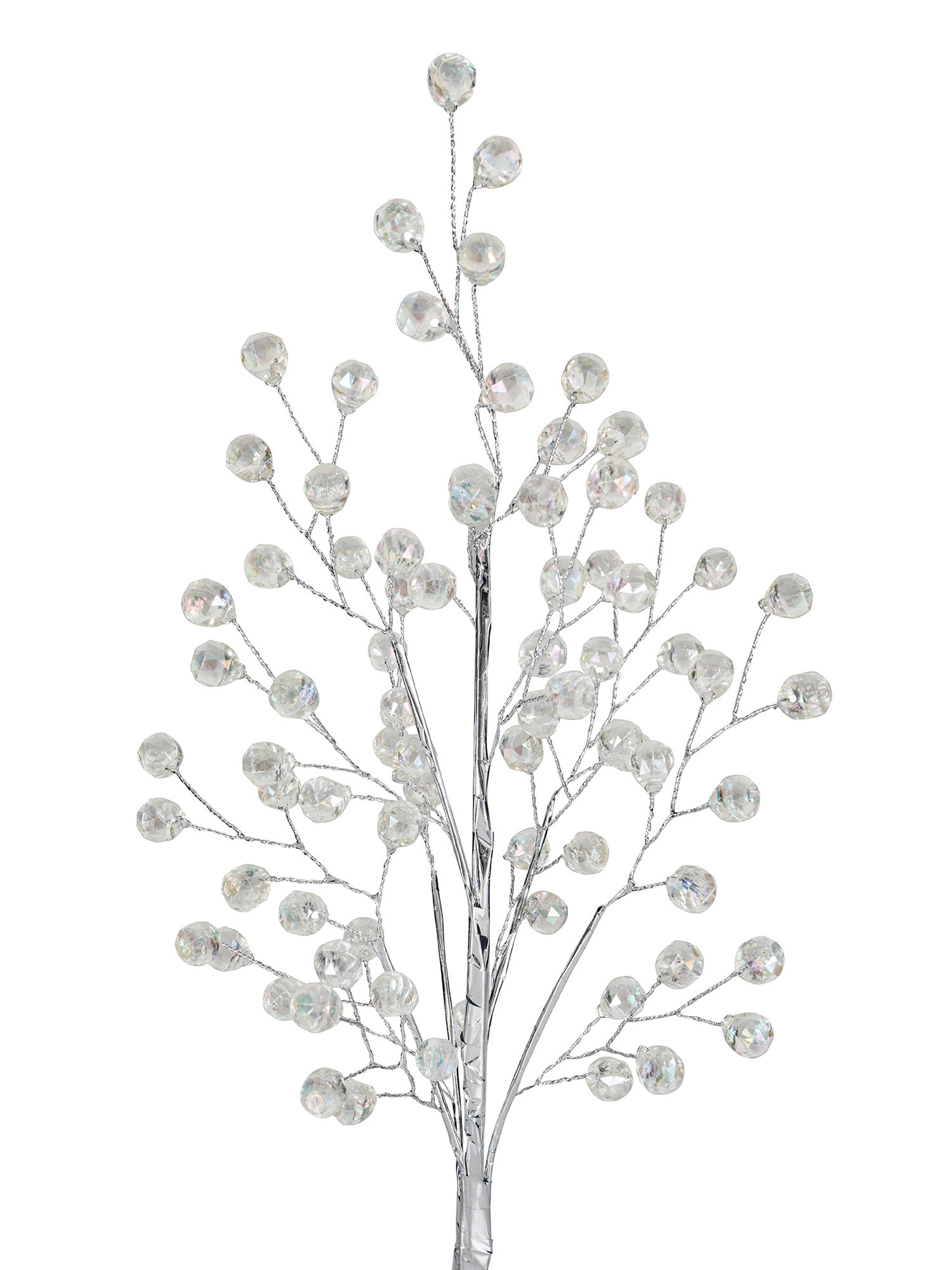 Alberello decorativo con diamantini in plastica, Bianco, large image number 1