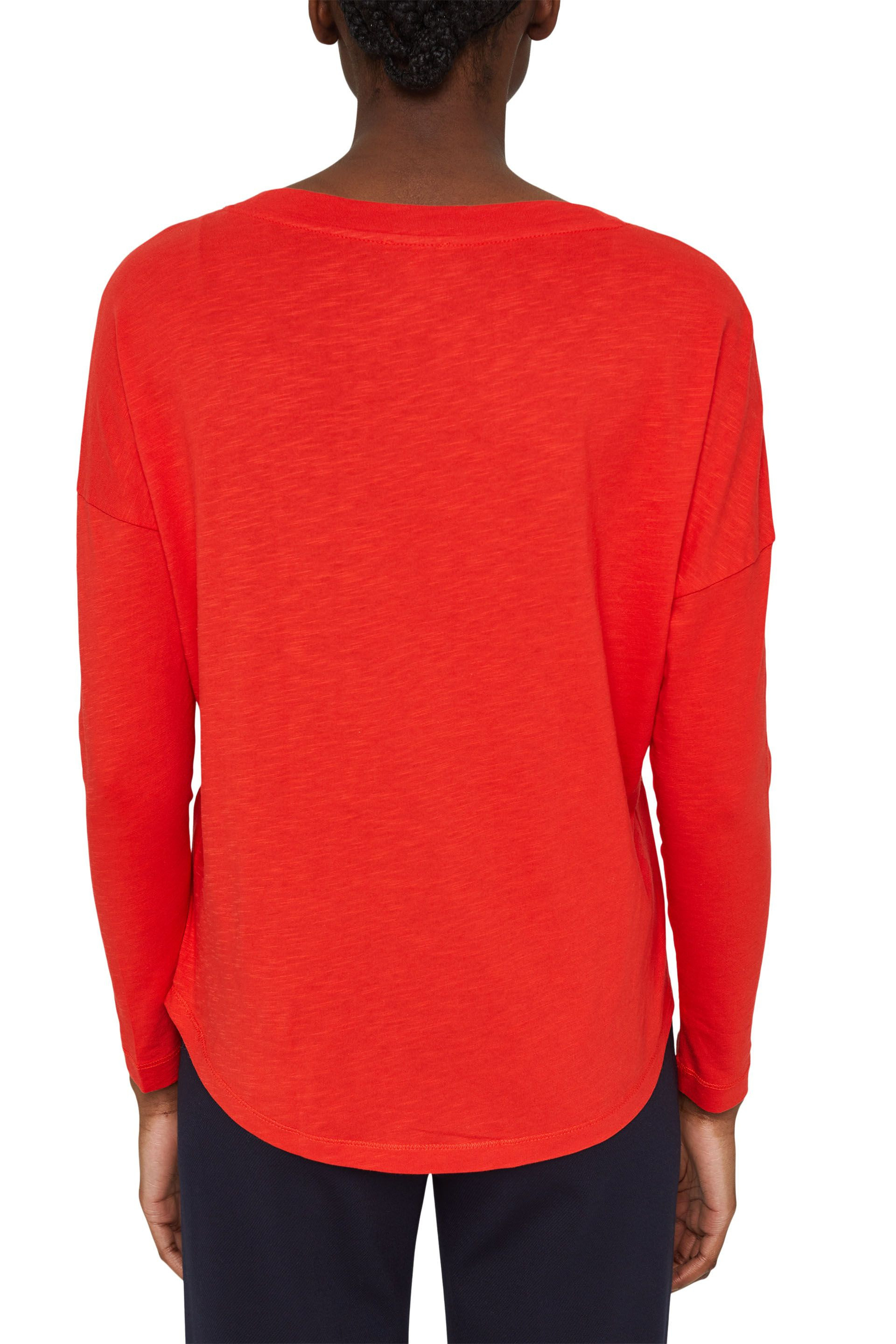 Long-sleeved T-shirt with pocket, Orange, large image number 2