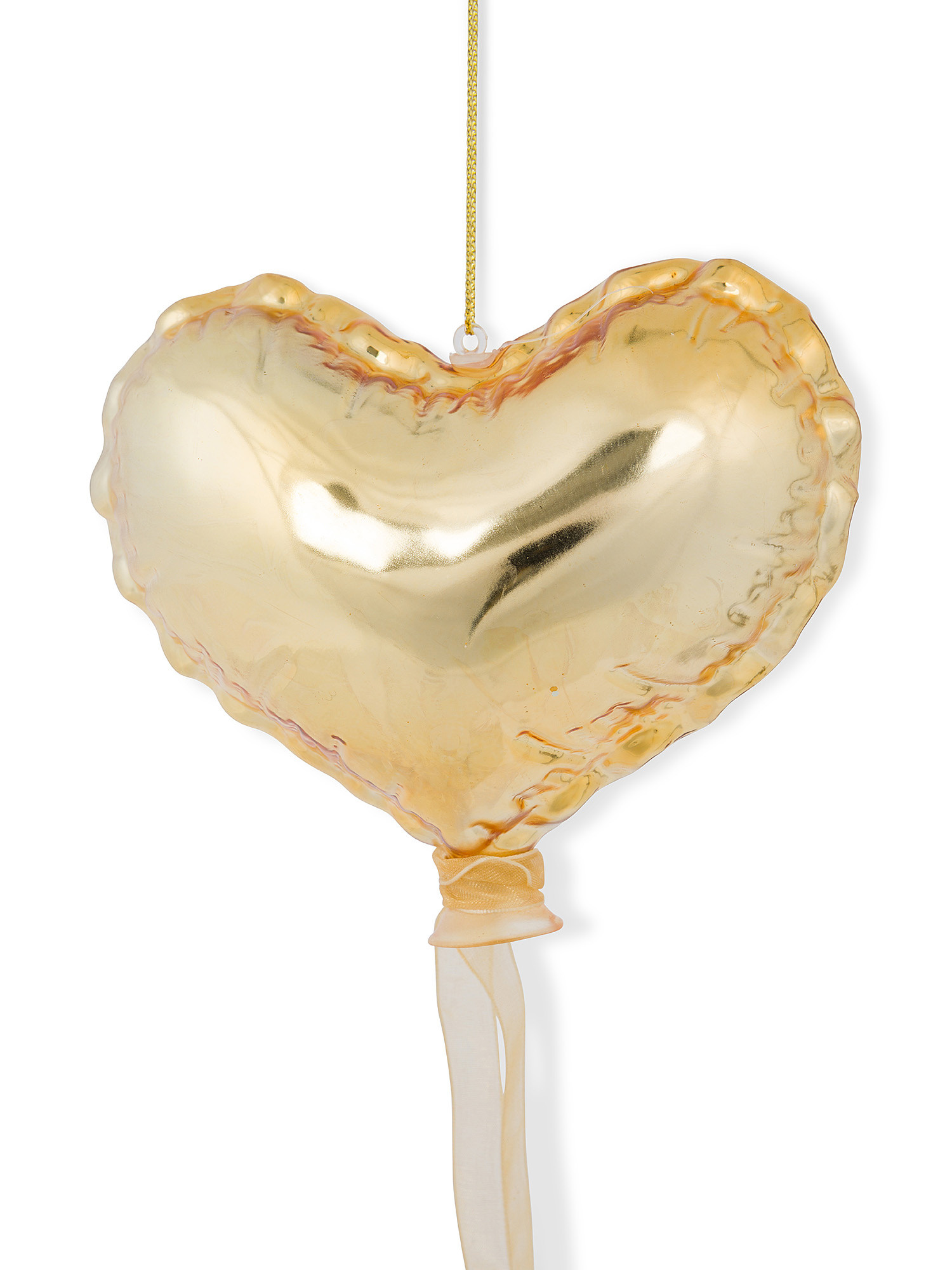 Heart-shaped glass decoration, Gold, large image number 1