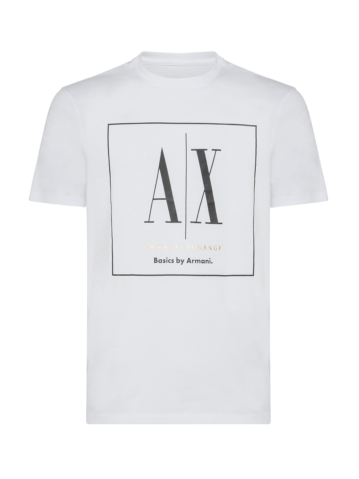 Armani Exchange - T-shirt regular fit in cotone con logo, Bianco, large image number 0