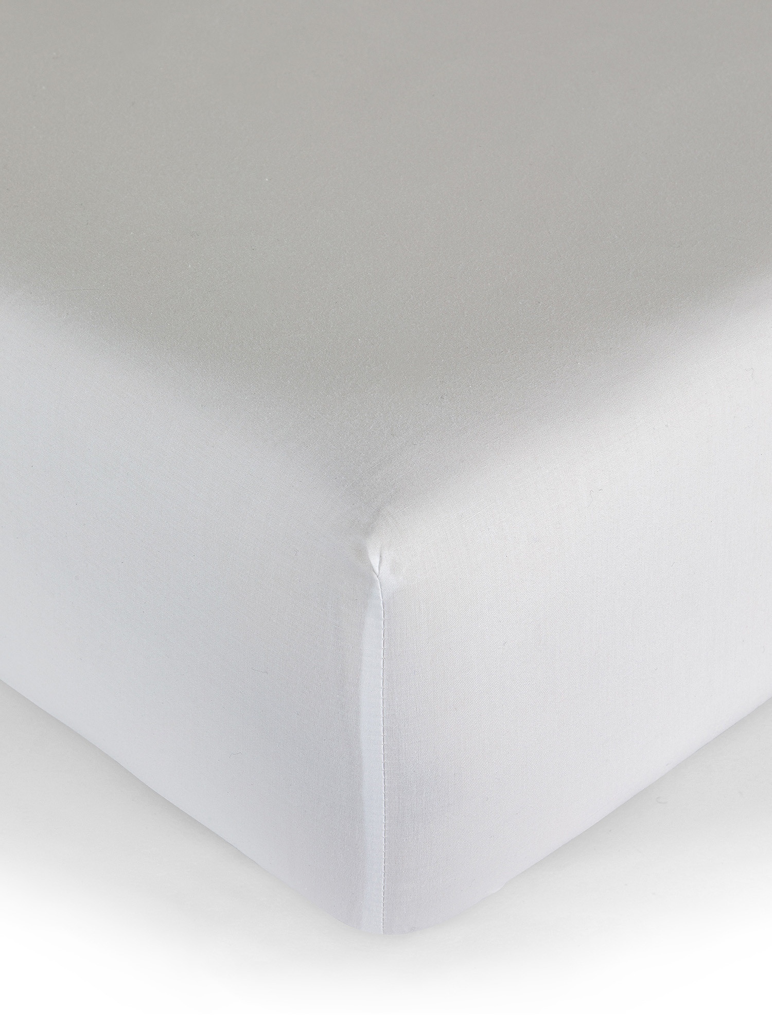 Portofino cotton percale fitted sheet, White, large image number 0