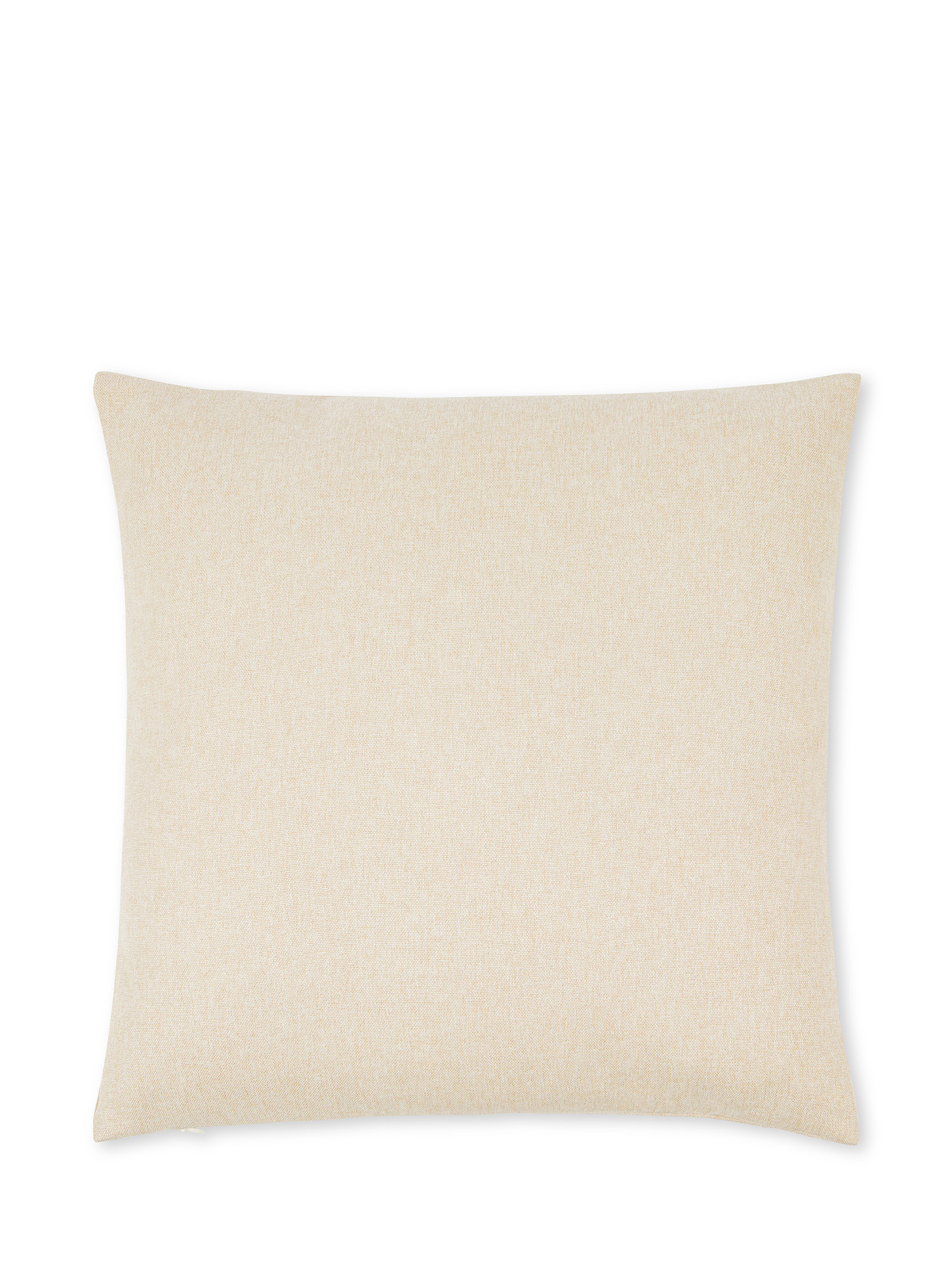 Cuscino tessuto teddy con ricami 45x45cm, Beige, large image number 1