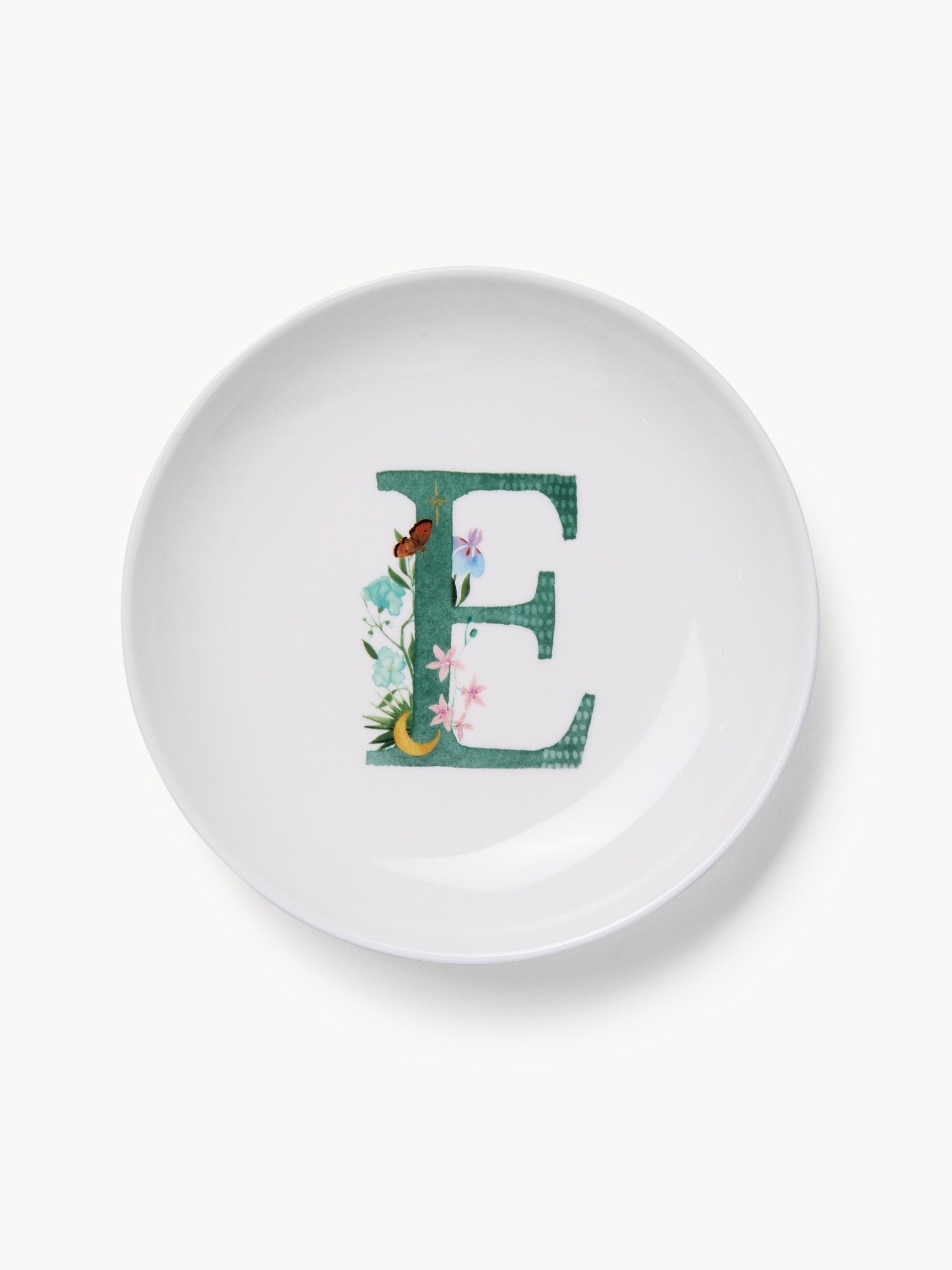 Piattino pane in new bone china lettera E, Bianco 1, large image number 0