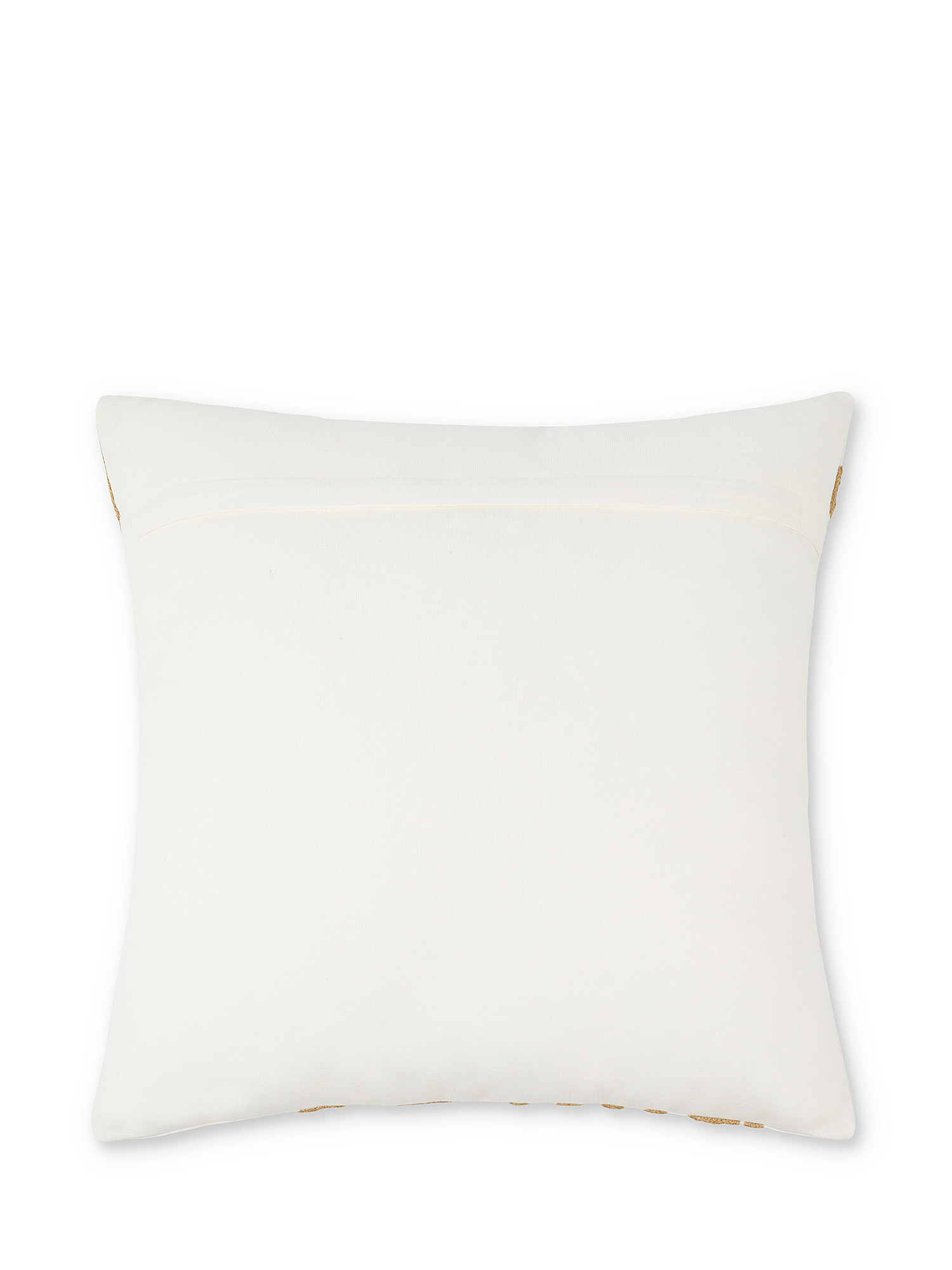 Cotton cushion with coral embroidery 45x45cm, Beige, large image number 1
