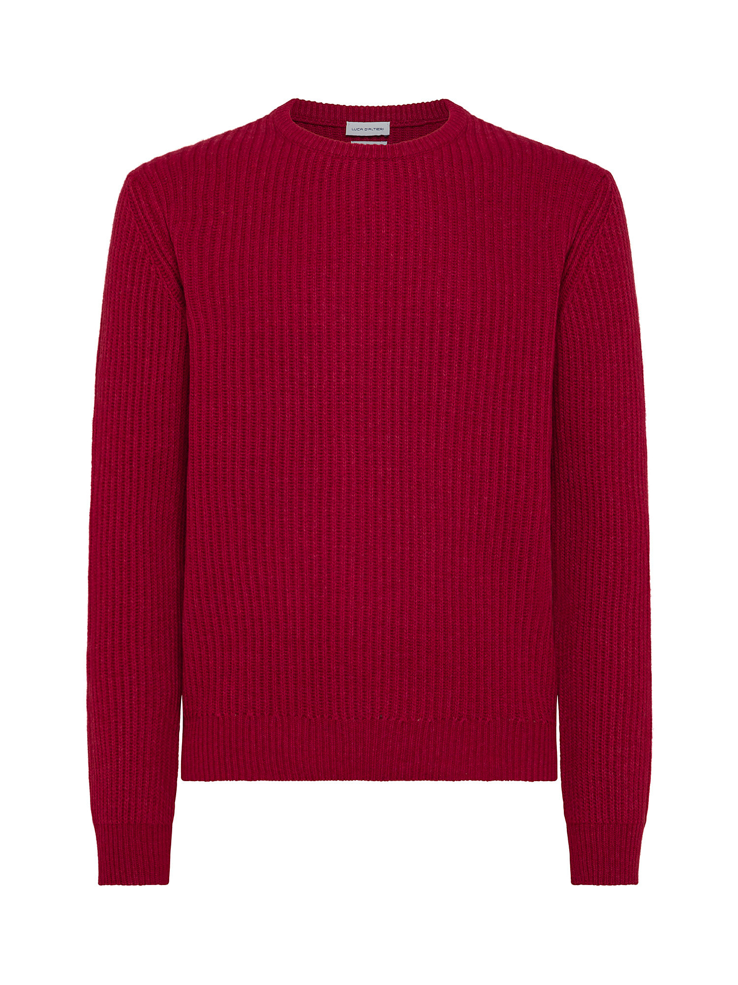 Crewneck sweater with noble fibers, Red, large image number 0