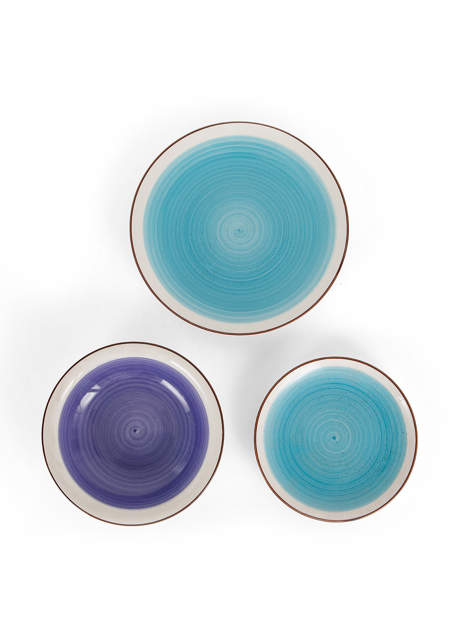 Set of 18 Crazy ceramic plates, Light Blue, large image number 1